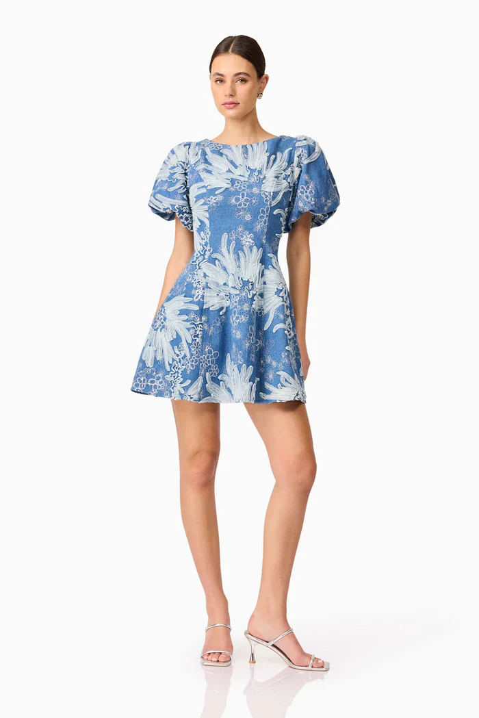 Elliatt - Anneliese A-Line Mini Dress - Blue Ivory - Image 2