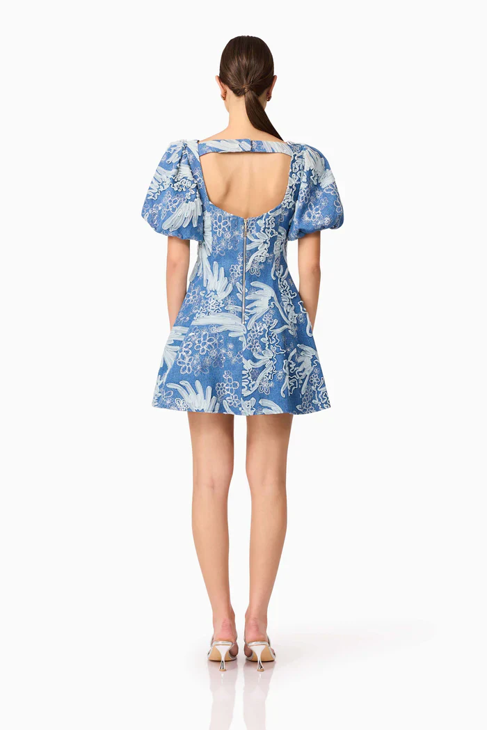 Elliatt - Anneliese A-Line Mini Dress - Blue Ivory - Image 4