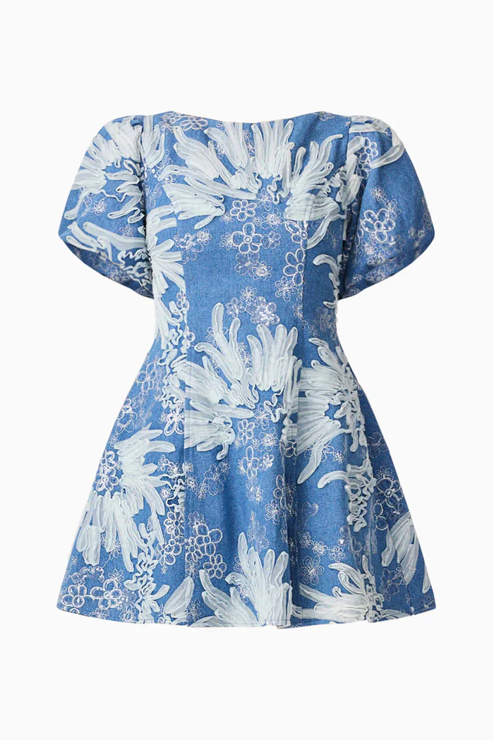 Elliatt - Anneliese A-Line Mini Dress - Blue Ivory - Image 5