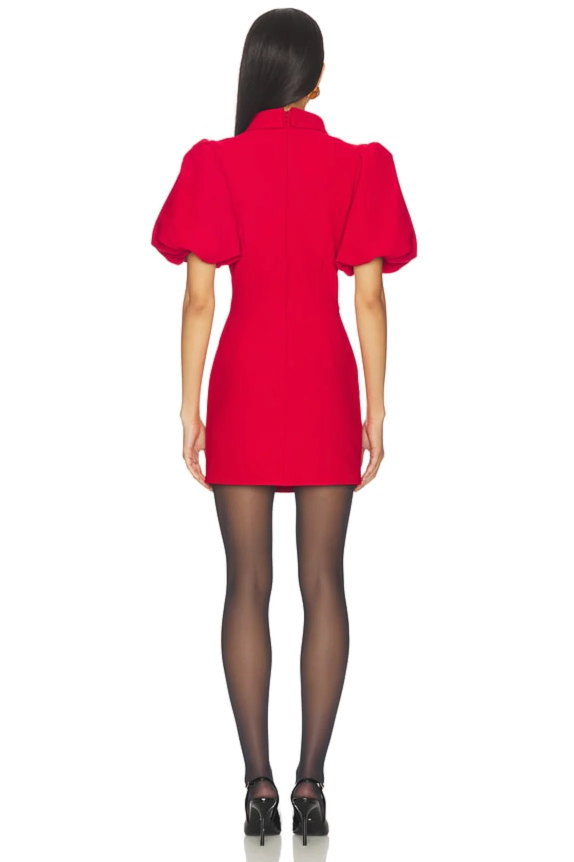Elliatt - June Puff Sleeve Mini Dress - Red - Image 3