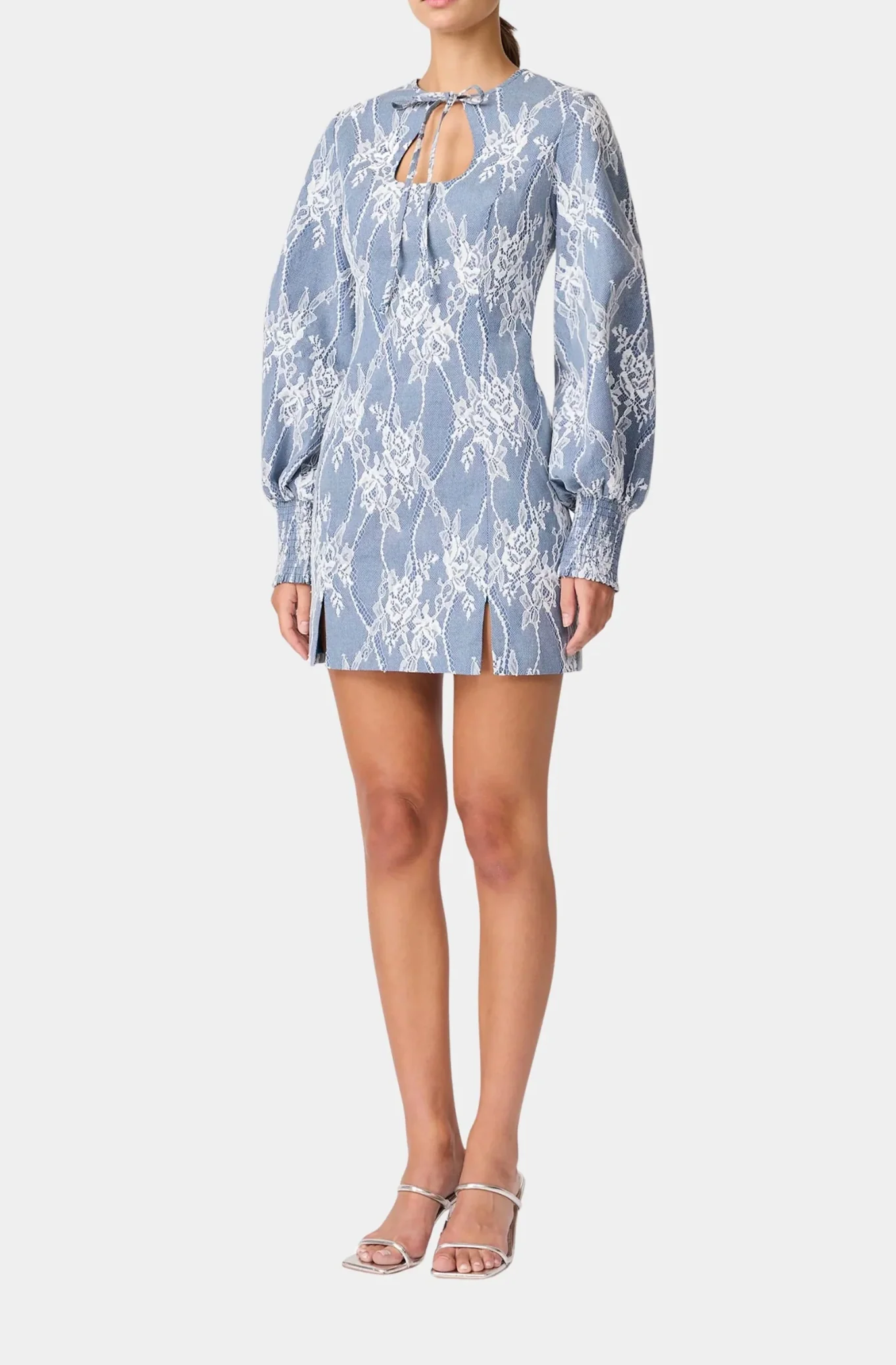 Elliatt - Safia Long Sleeve Mini Dress - Midblue - Image 2