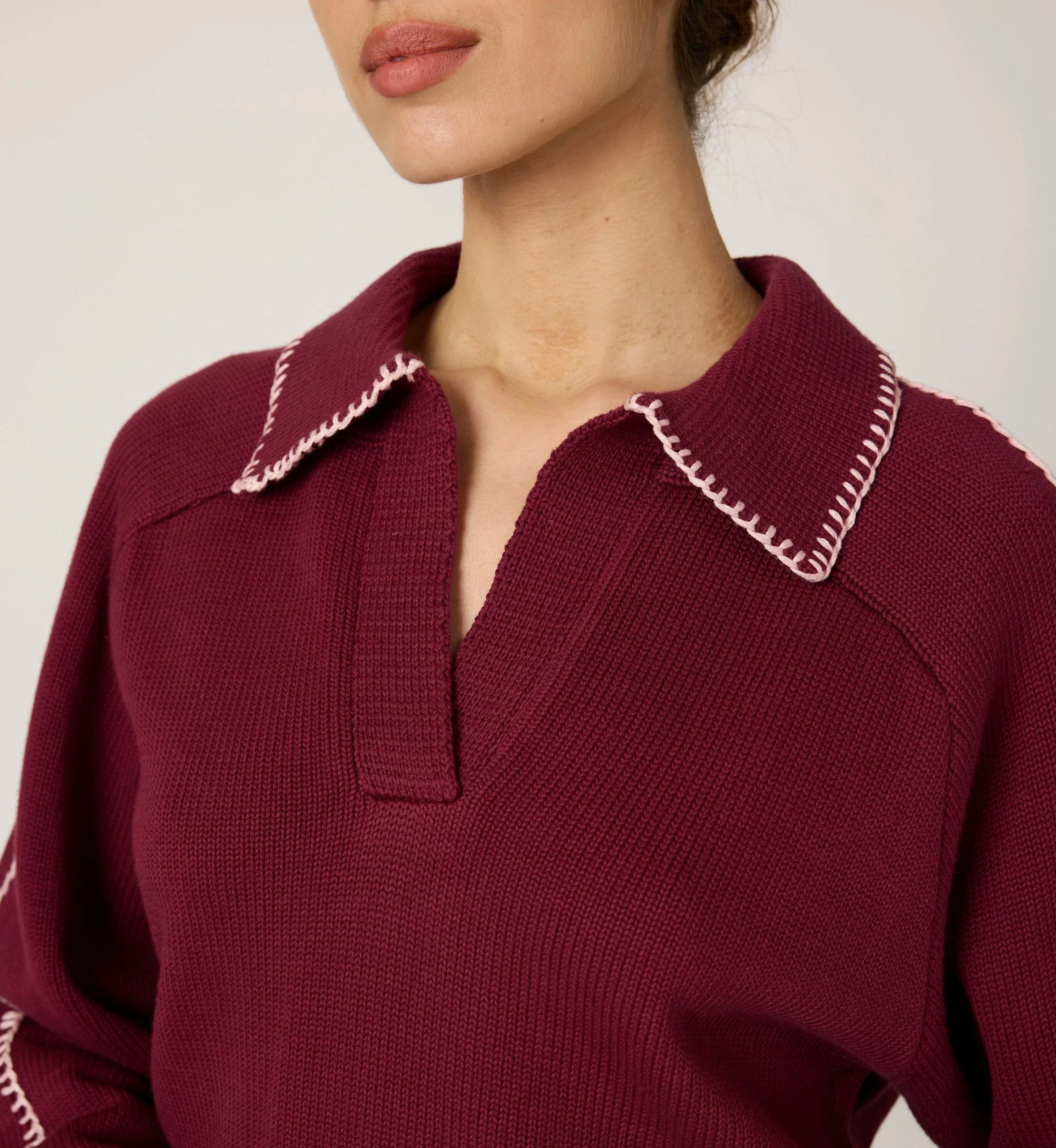 Cleobella - Elly Sweater - Zinfandel  / Ivory - Image 5