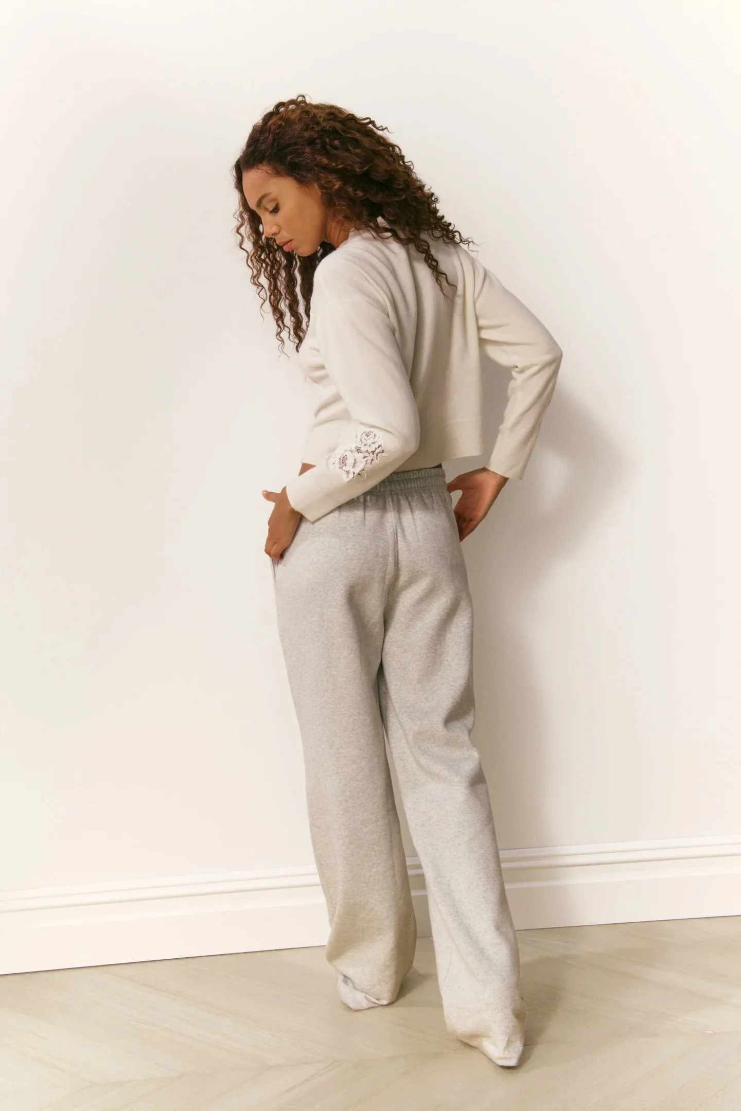LoveShackFancy - Elma Sweatpants - Heather Grey - Image 4