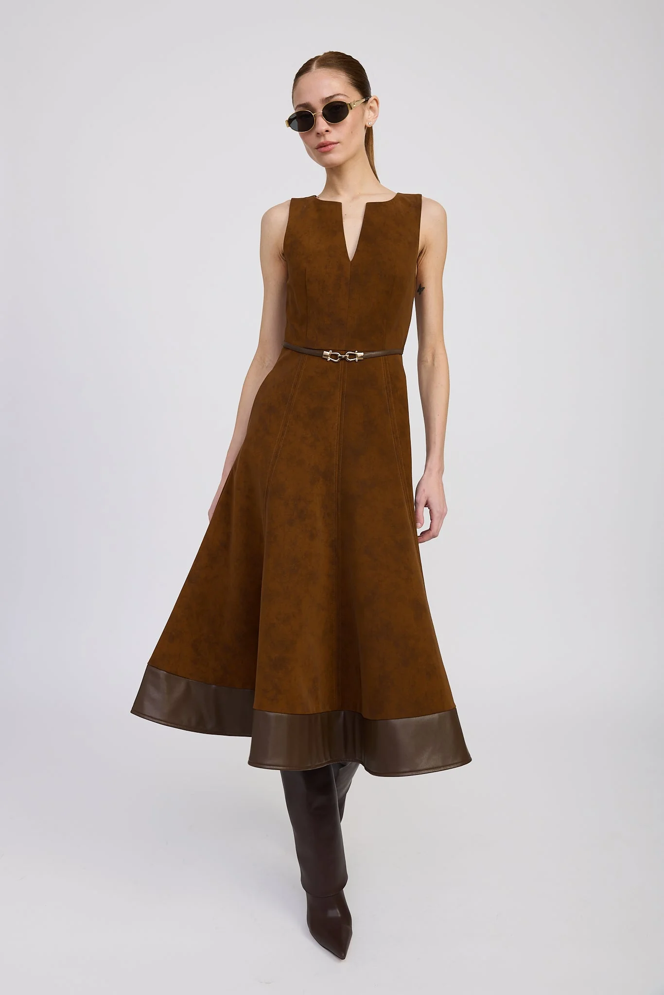 En Saison - Eloise Midi Dress - Brown - Image 4