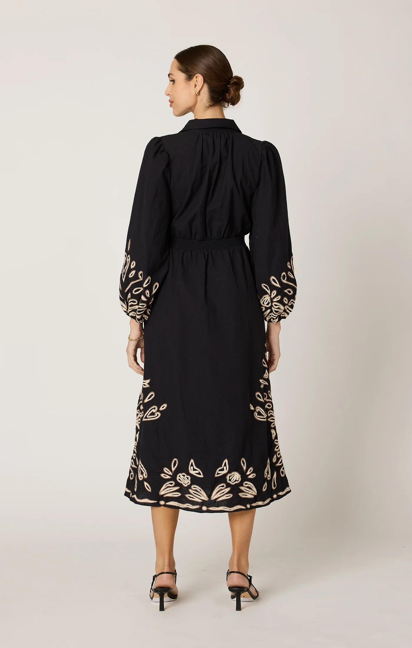 Cleobella - Elyse Midi Dress - Black / Ivory - Image 2