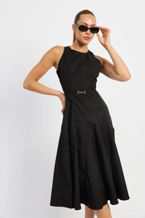 En Saison - Clarisse Midi Dress - Black - Image 6