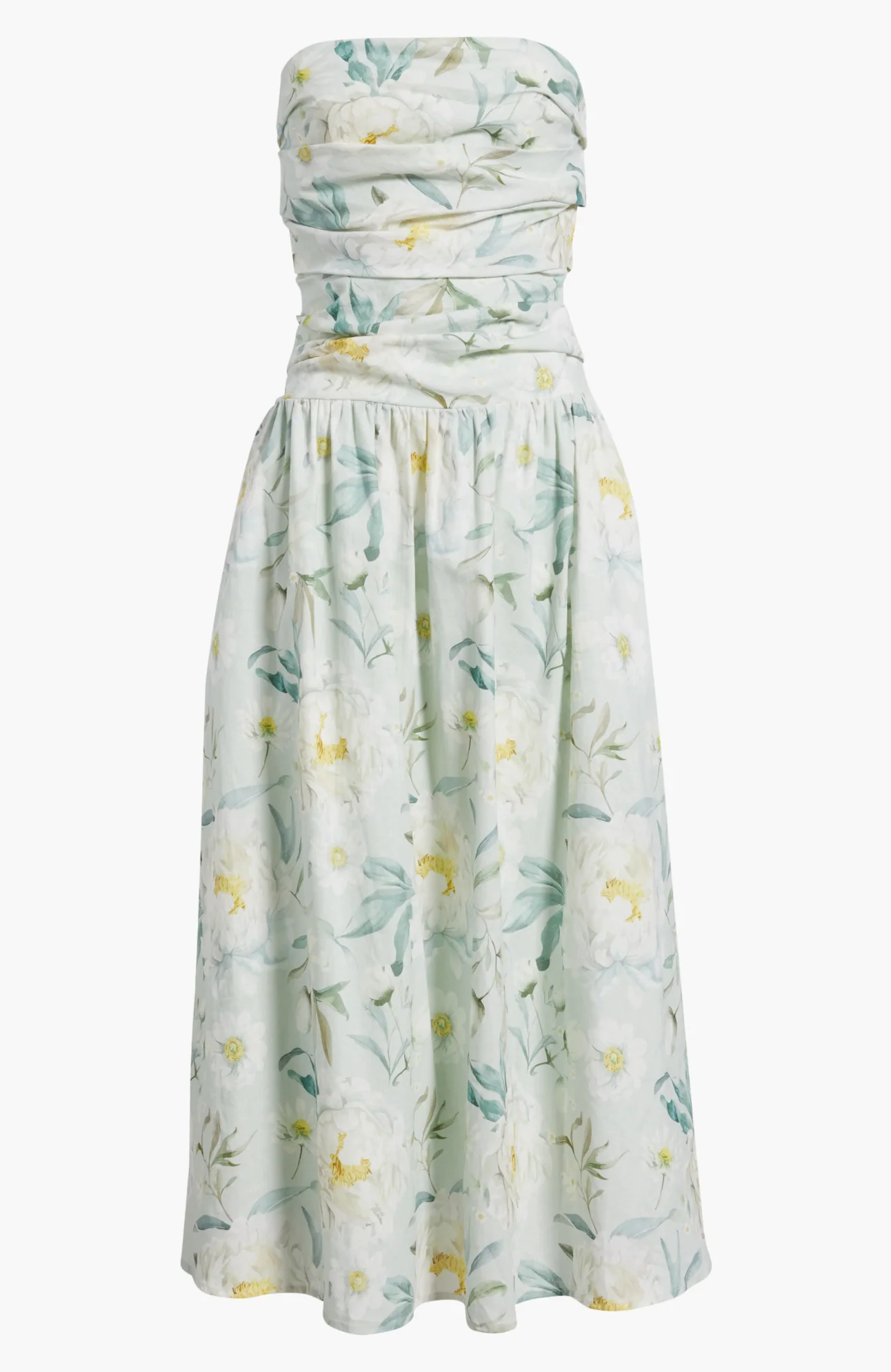En Saison - Marlowe Midi Dress - Sage White Yellow