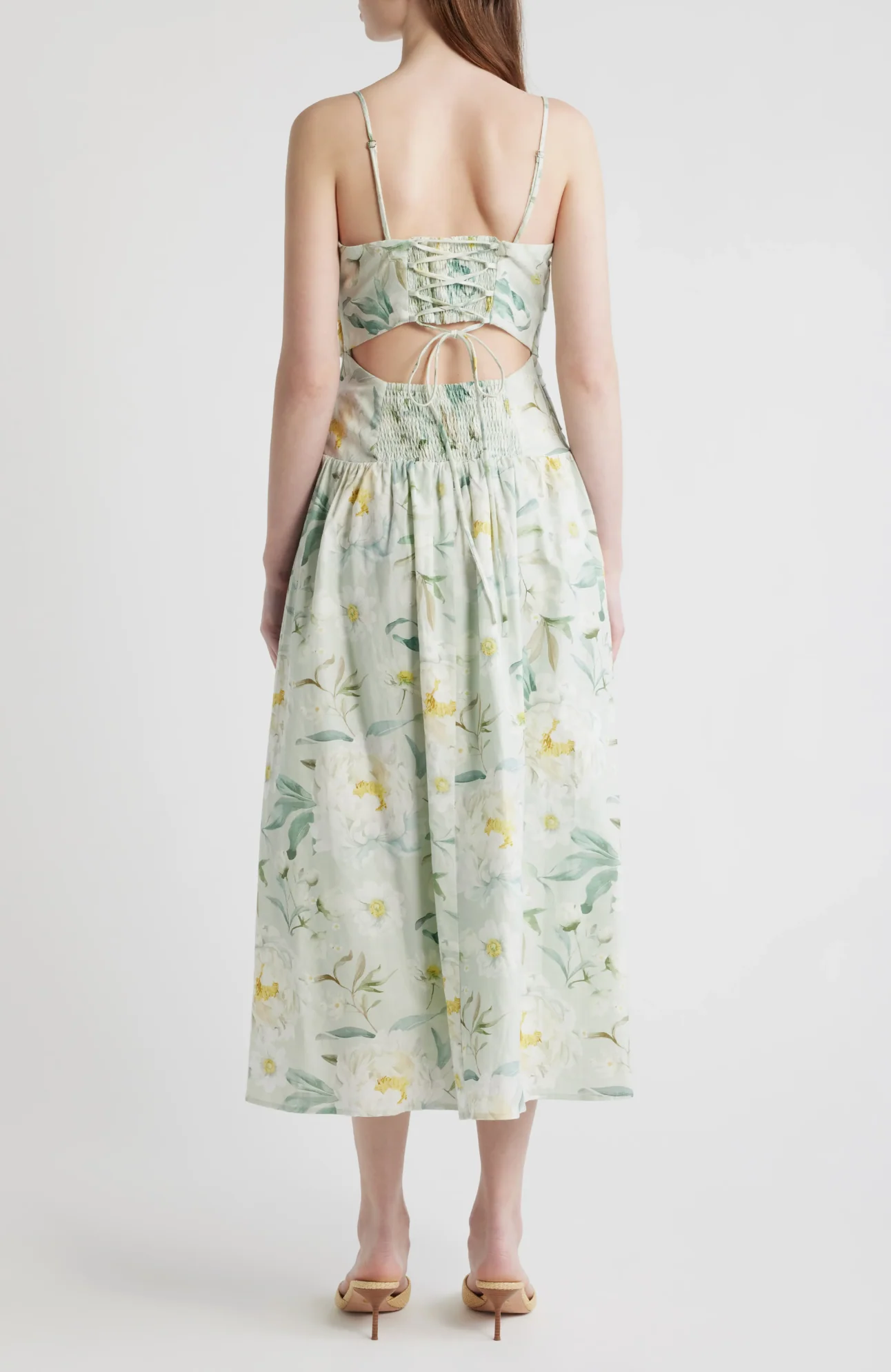 En Saison - Marlowe Midi Dress - Sage White Yellow - Image 3