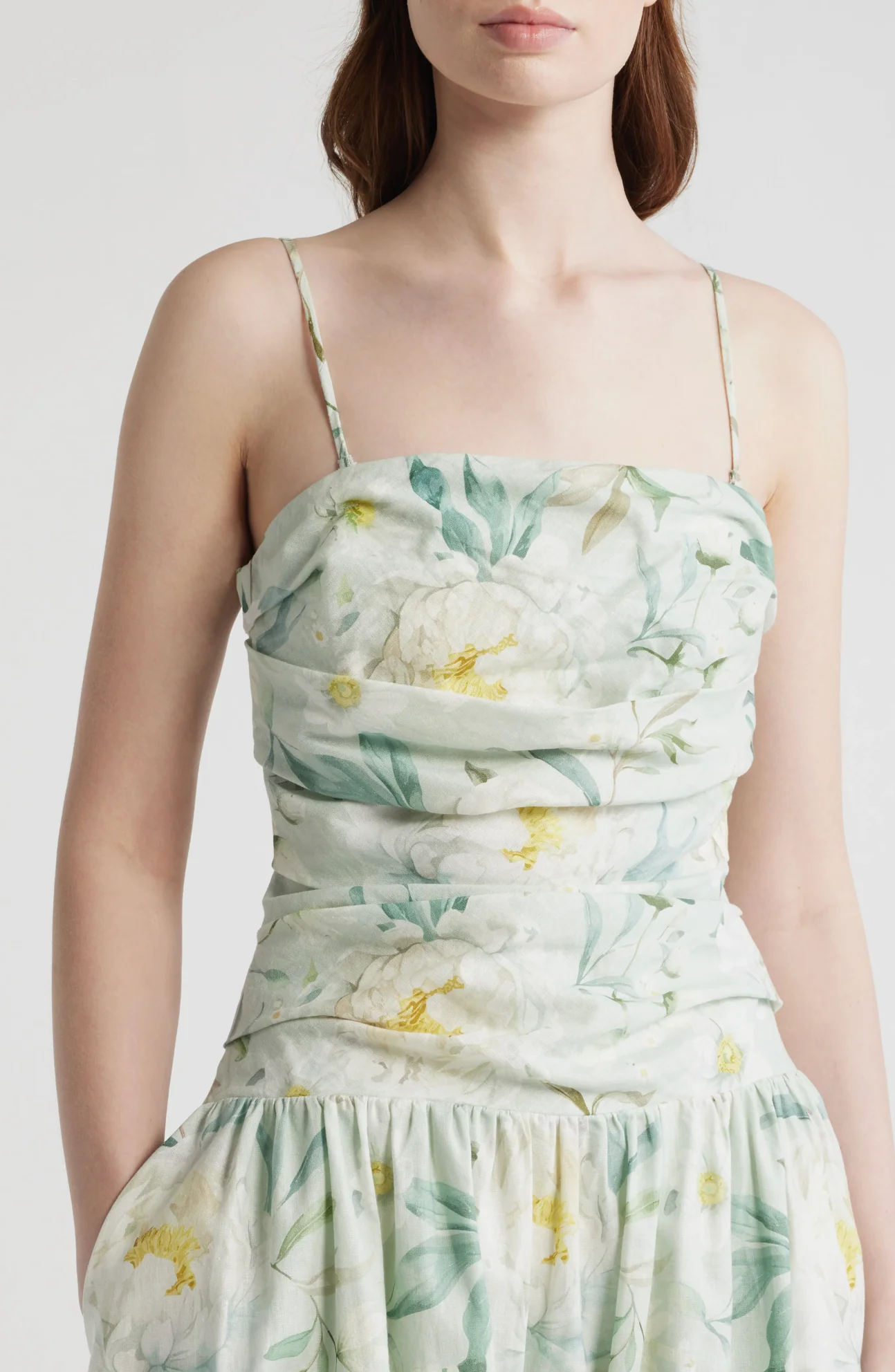En Saison - Marlowe Midi Dress - Sage White Yellow - Image 6