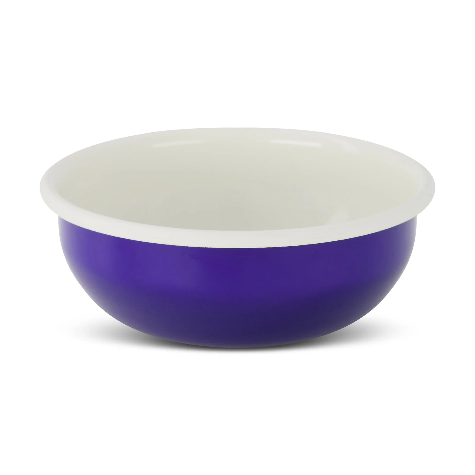 Enamel Serving Bowl  - Two Tone - Royal Blue & Ivory - Image 3