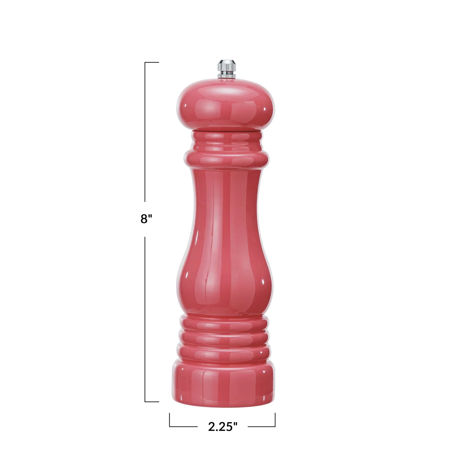 Enameled Rubberwood Salt/Pepper Mill, Pink - Image 3