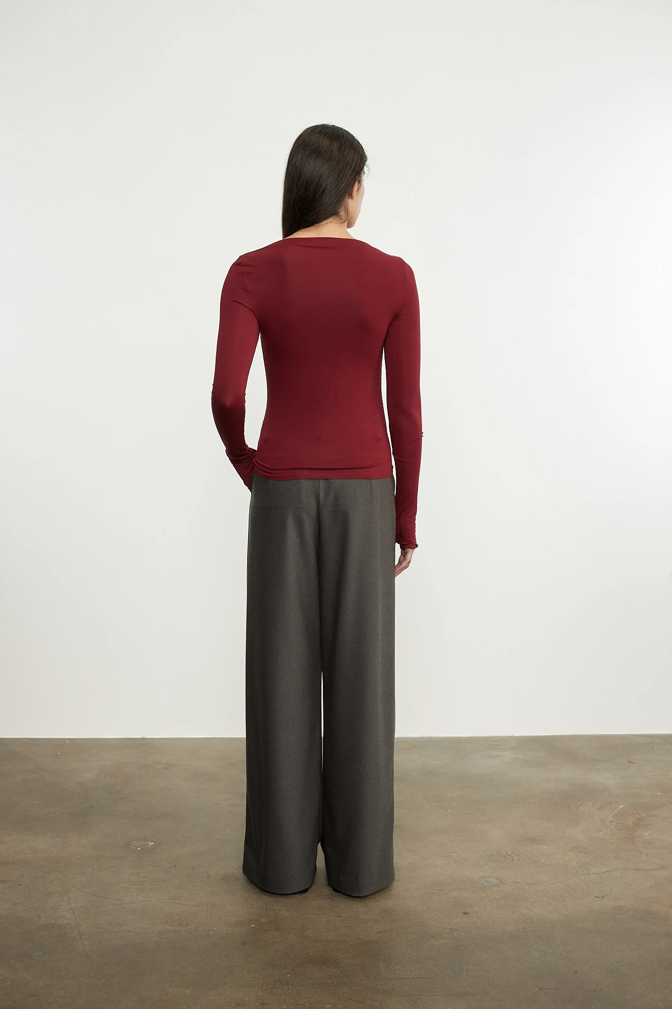 Enza Costa - Fluid Jersey Draped Boatneck - Barolo - Image 3