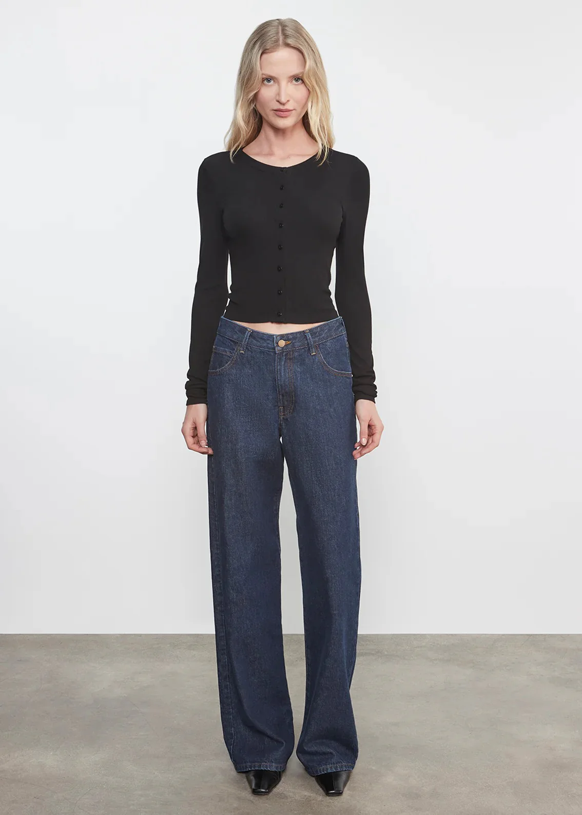 Enza Costa - Silk Rib Essential Cardigan - Black