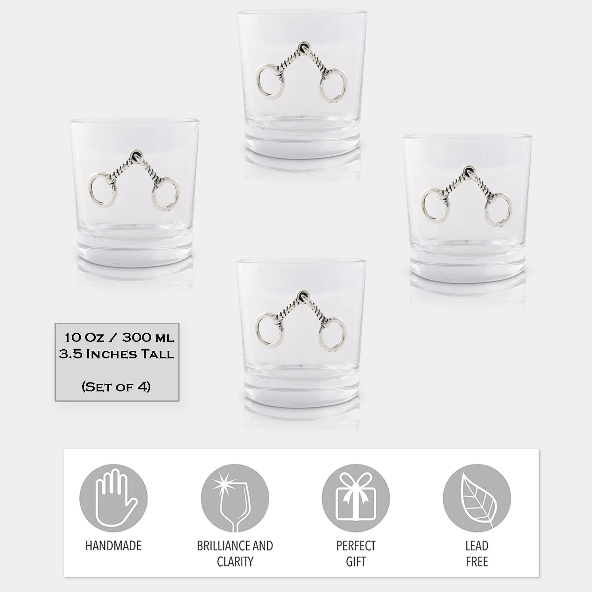 Equestrian Bit Bar Glasses Set of 4 - Image 3