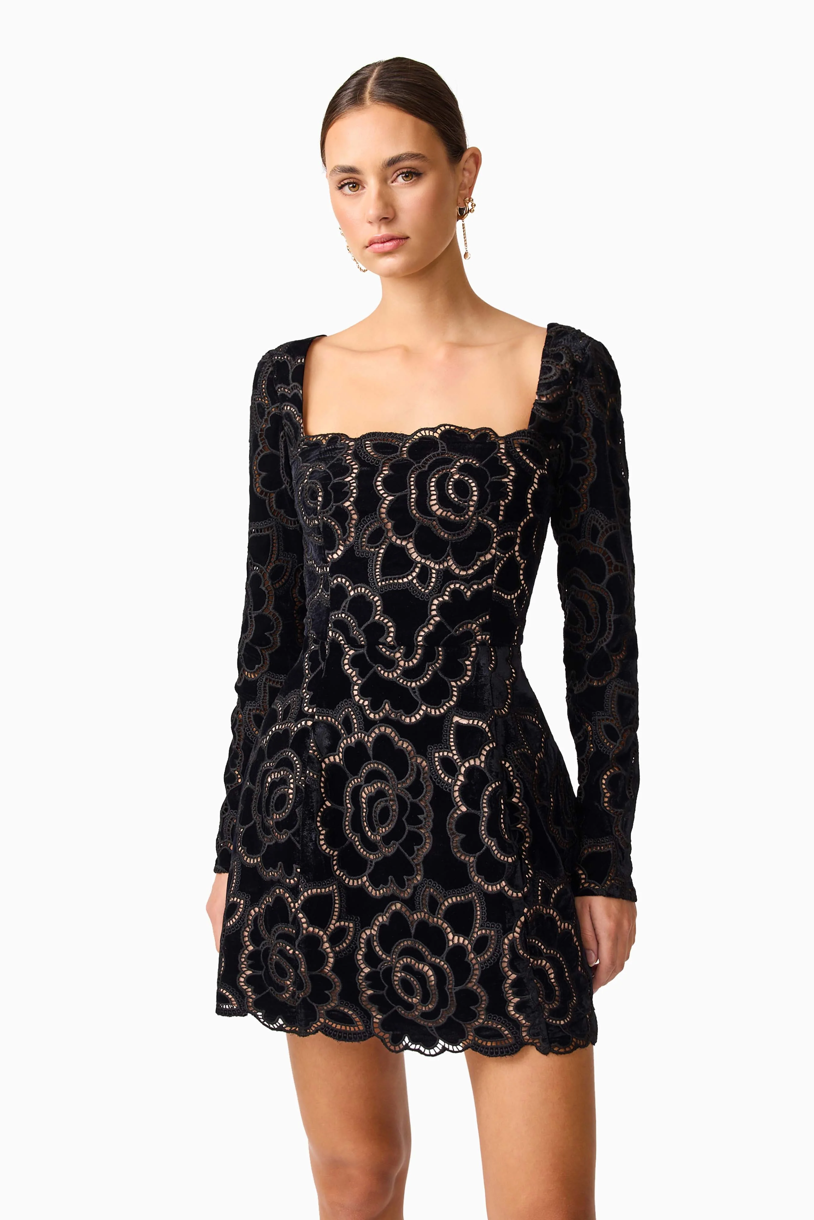Elliatt - Eris Long Sleeve Mini Dress - Black - Image 3