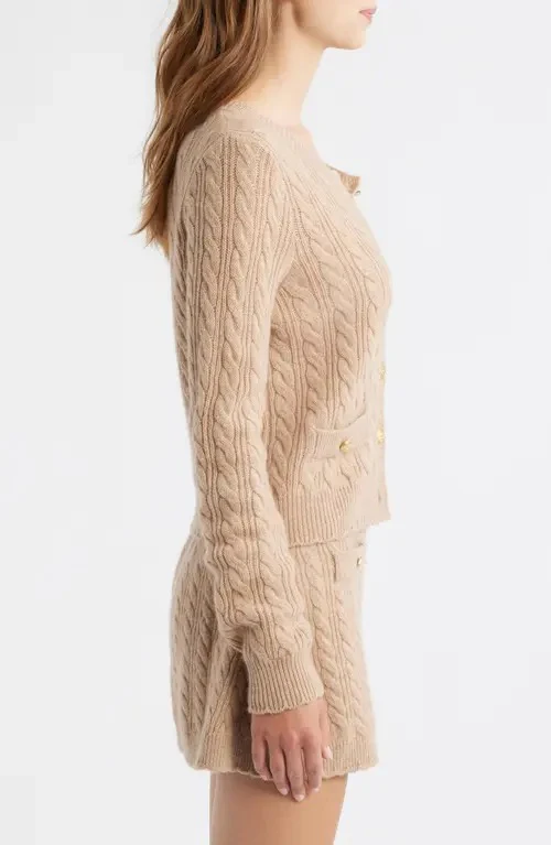 LoveShackFancy - Eugenie Cardigan - Camel Melange - Image 3