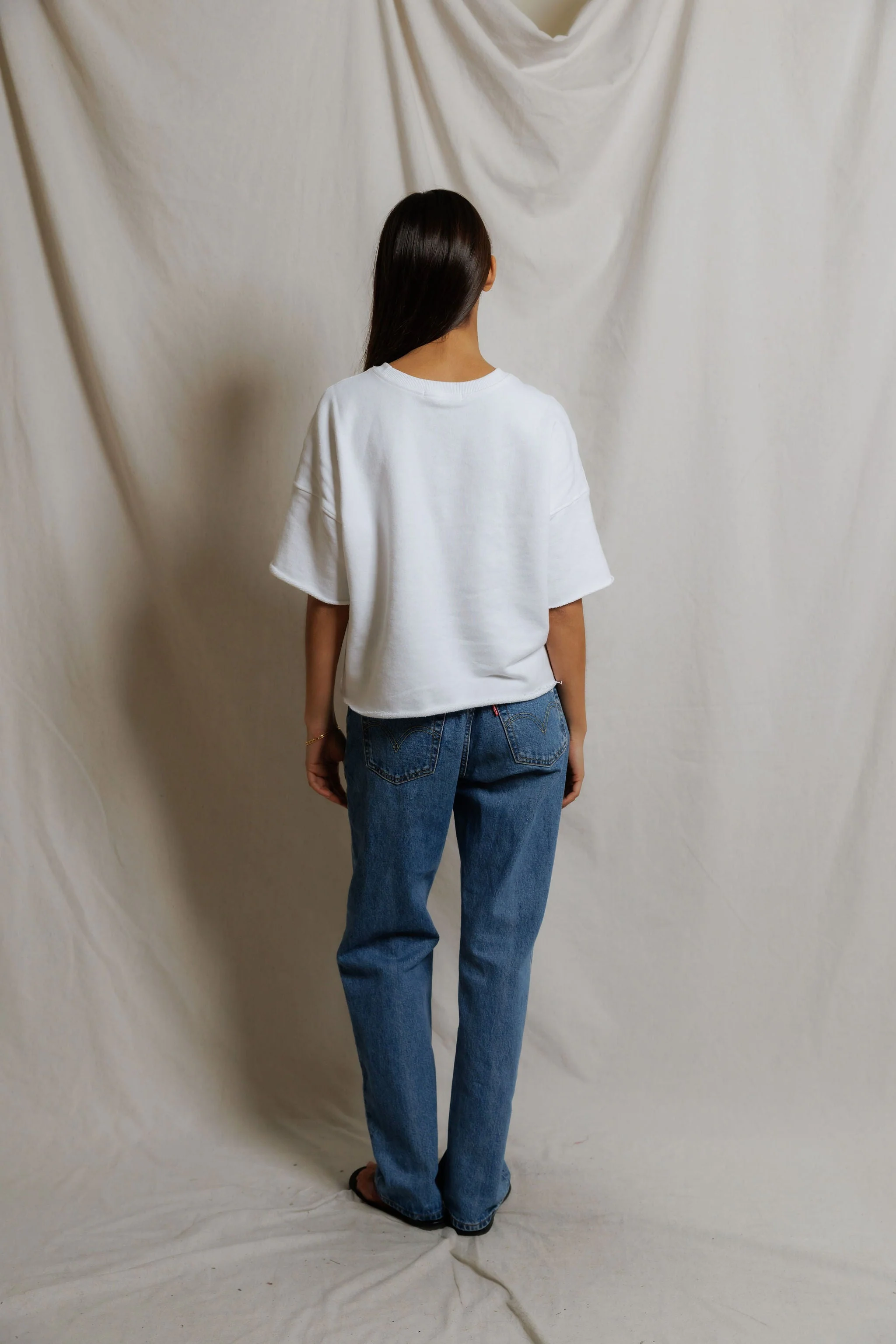 PerfectWhiteTee - Ezra French Terry Short Sleeve Sweatshirt - White - Image 4