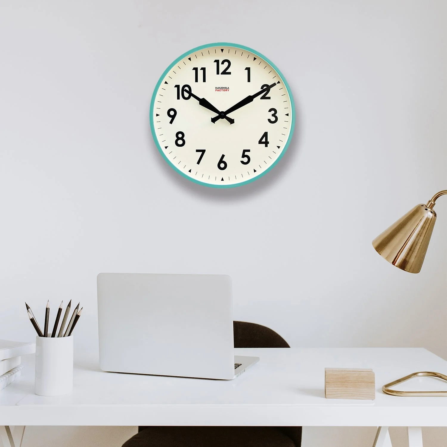Factory XL Turquoise Wall Clock - Image 3