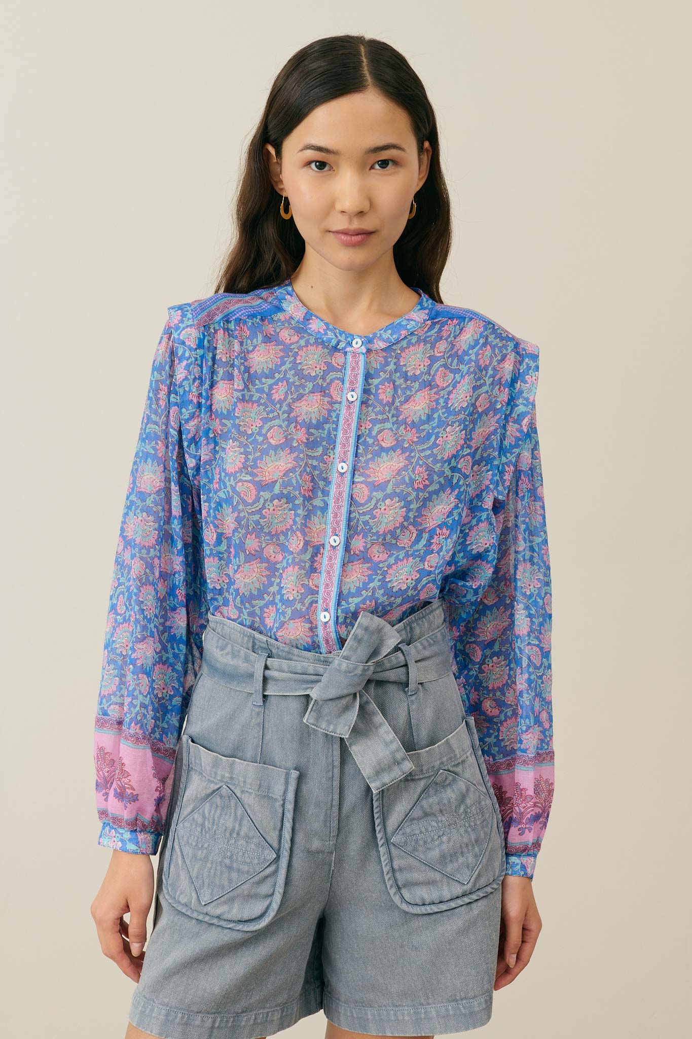 Louise Misha - Jane Blouse - Blue Capri Cove