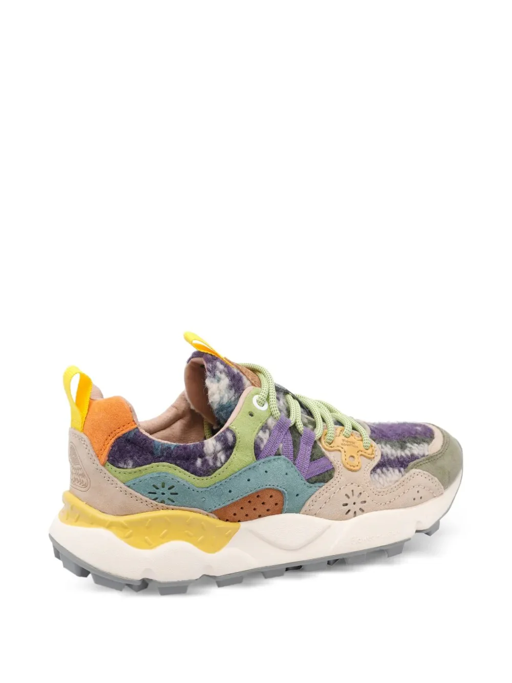 Flower Mountain - Yamano 3 Sneakers - Woman Suede/Teddy Grey-Taupe-Dark Green - Image 4