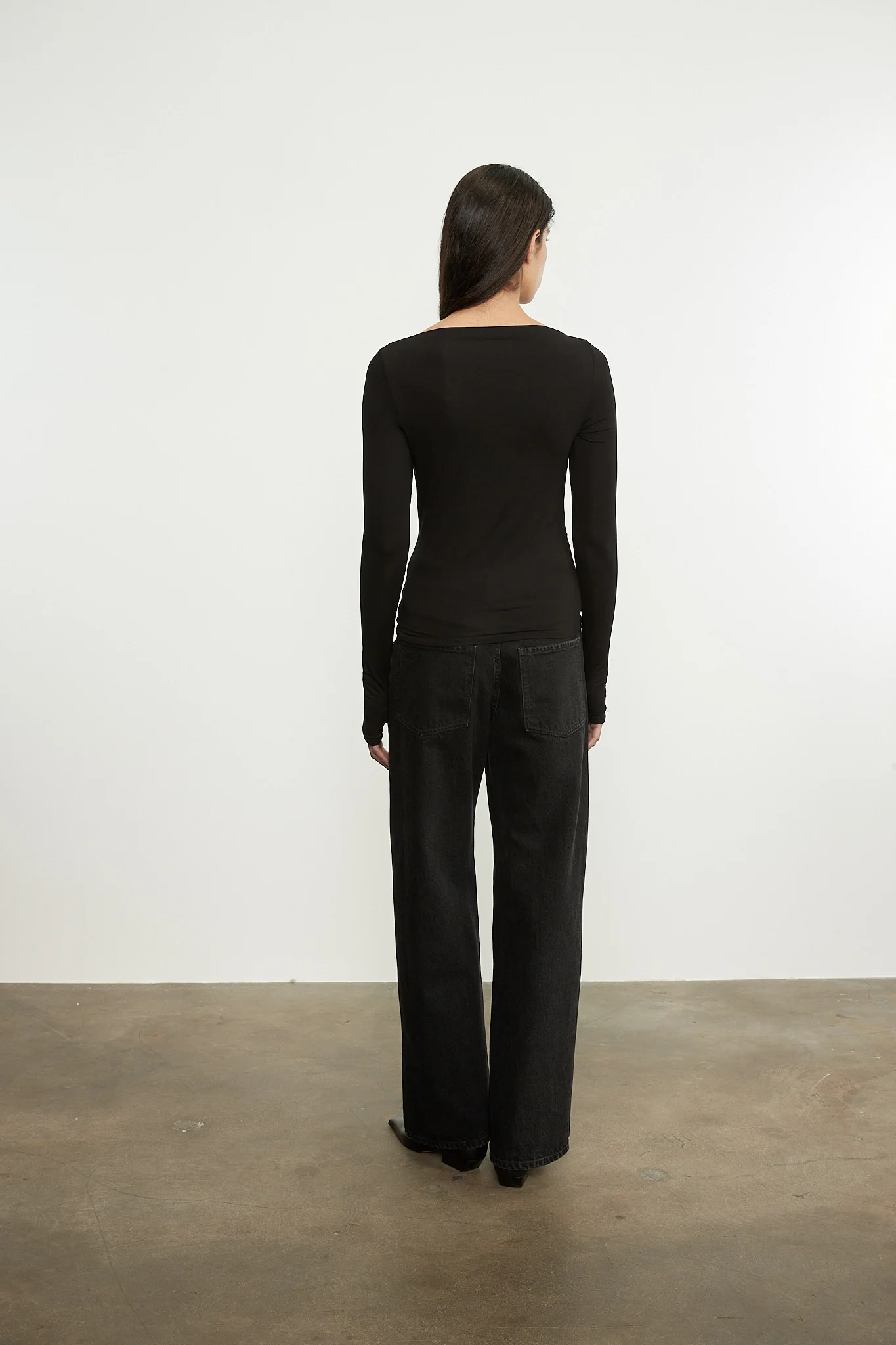 Enza Costa - Fluid Jersey Draped Boatneck - Black - Image 2