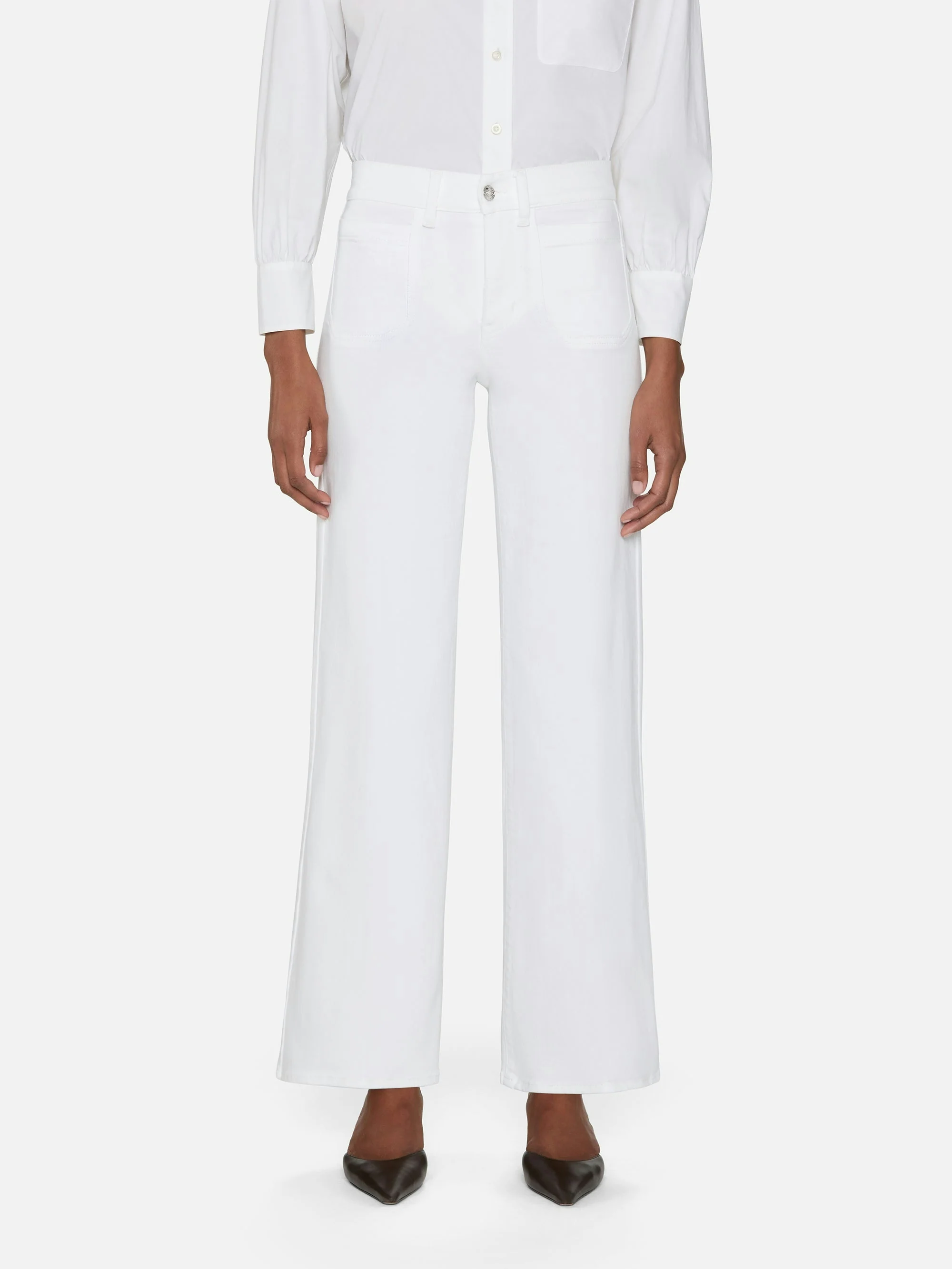 FRAME - Le Slim Palazzo Modernist Pocket - White