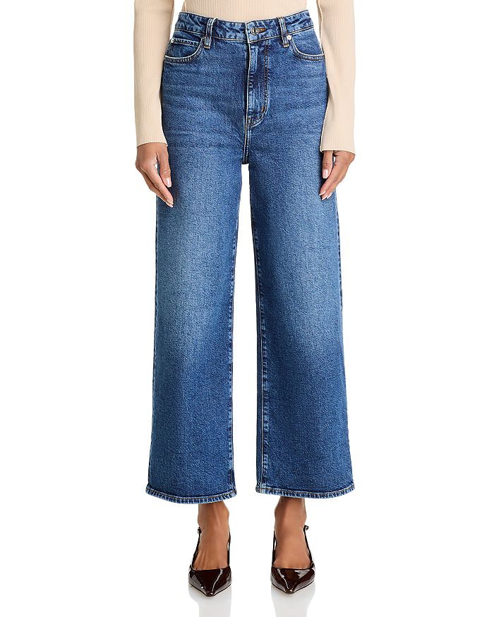 FRAME - The Wide High Rise Ankle Wide Leg Jeans - Rival - Image 5