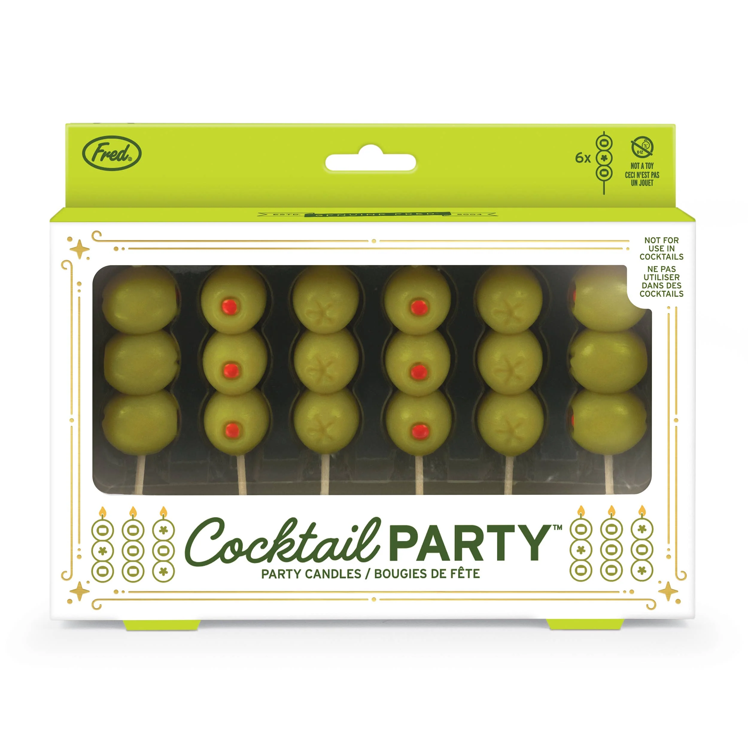 Cocktail Party Olive Candles - Set of 6