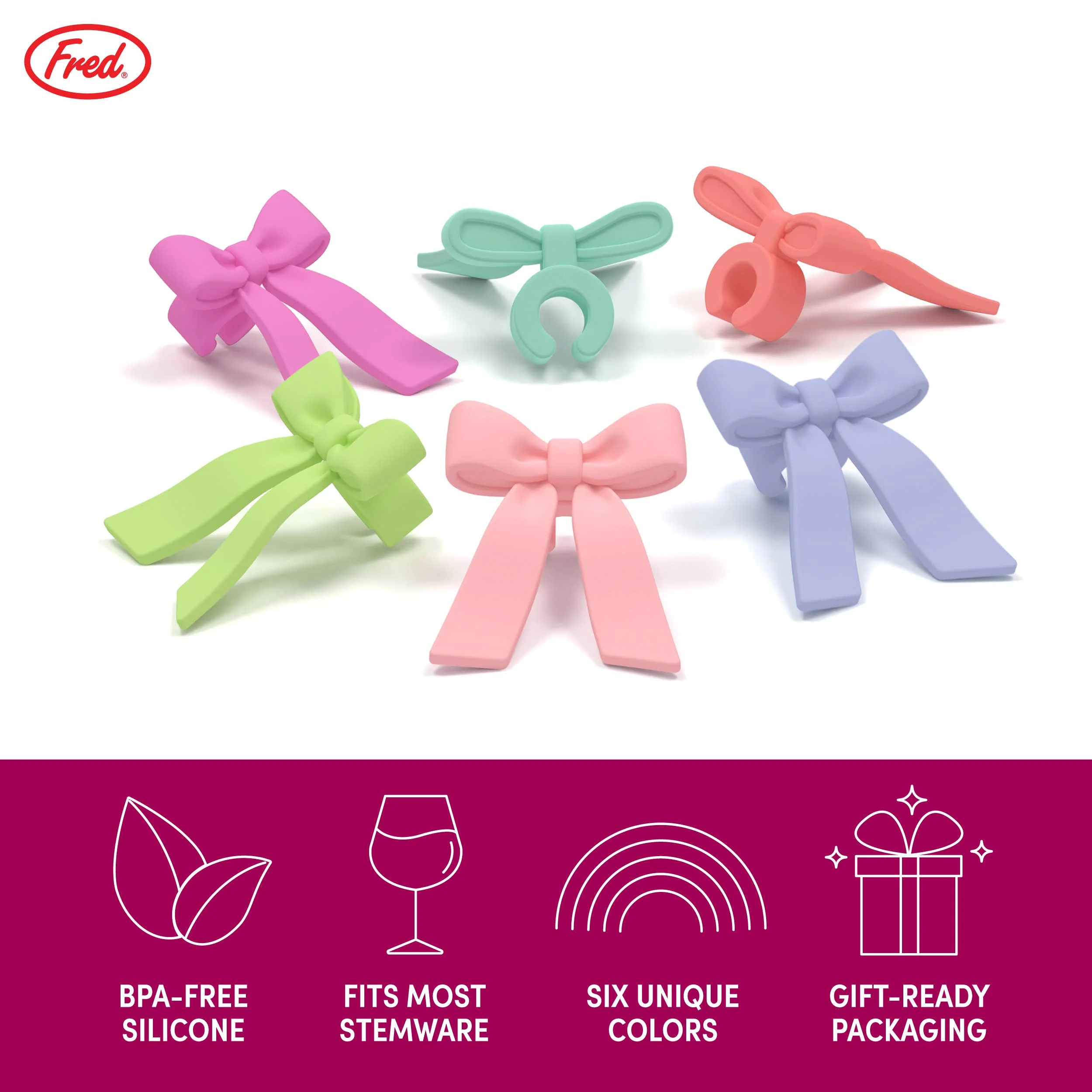 Fred & Friends - Tie One On - Bow Drink Markers - Image 5