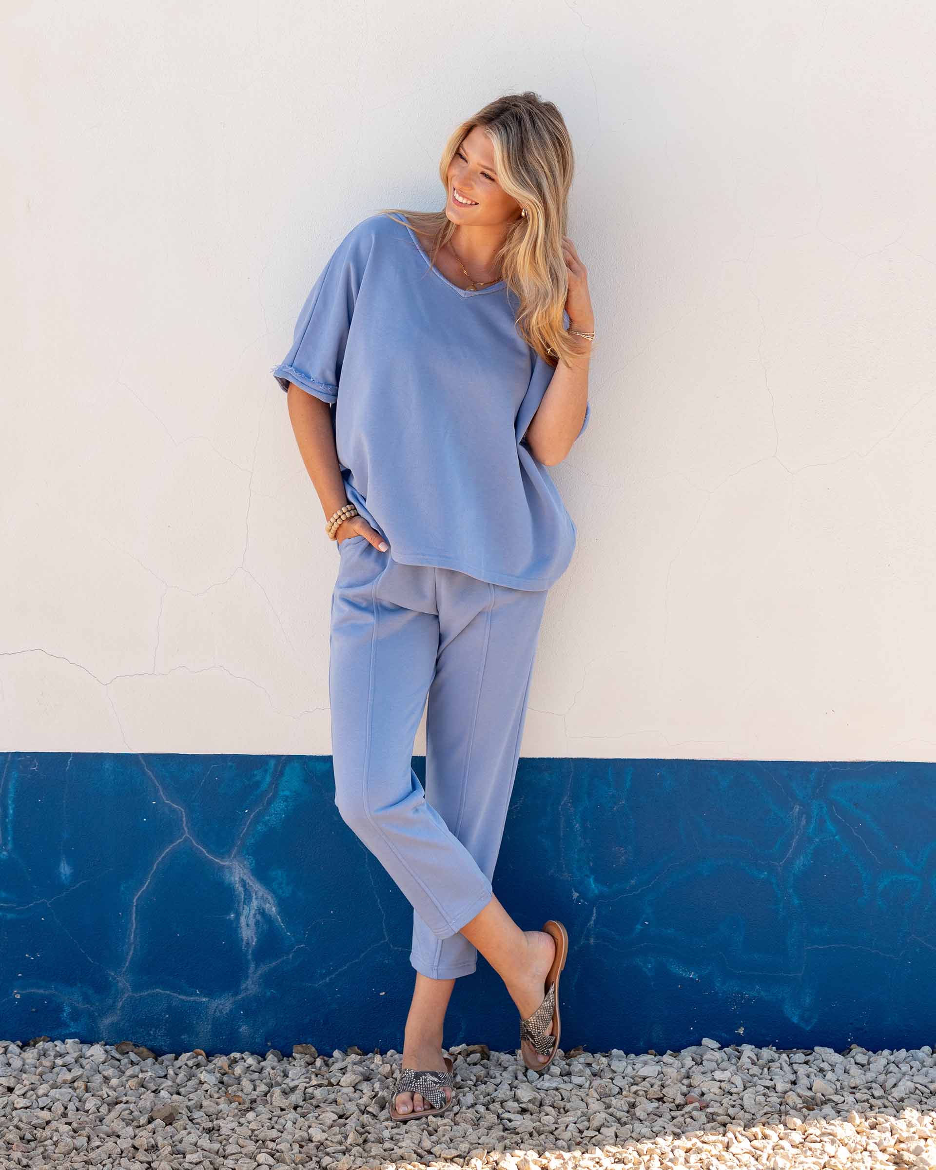 Mersea - Frenchie Cigarette Sweatpant - Periwinkle Blue - Image 5