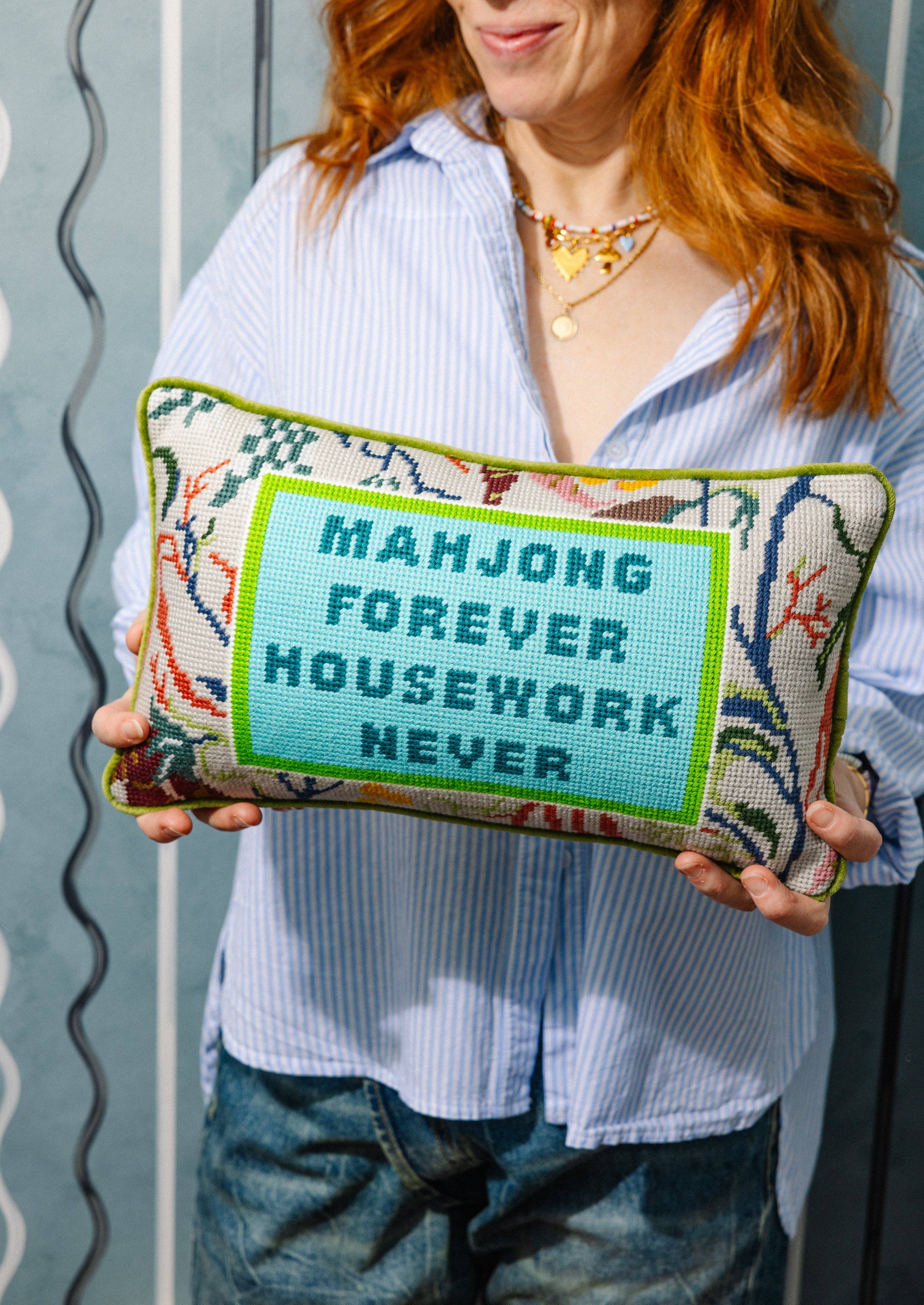 Furbish Studio - Mahjong Needlepoint Pillow - Image 3