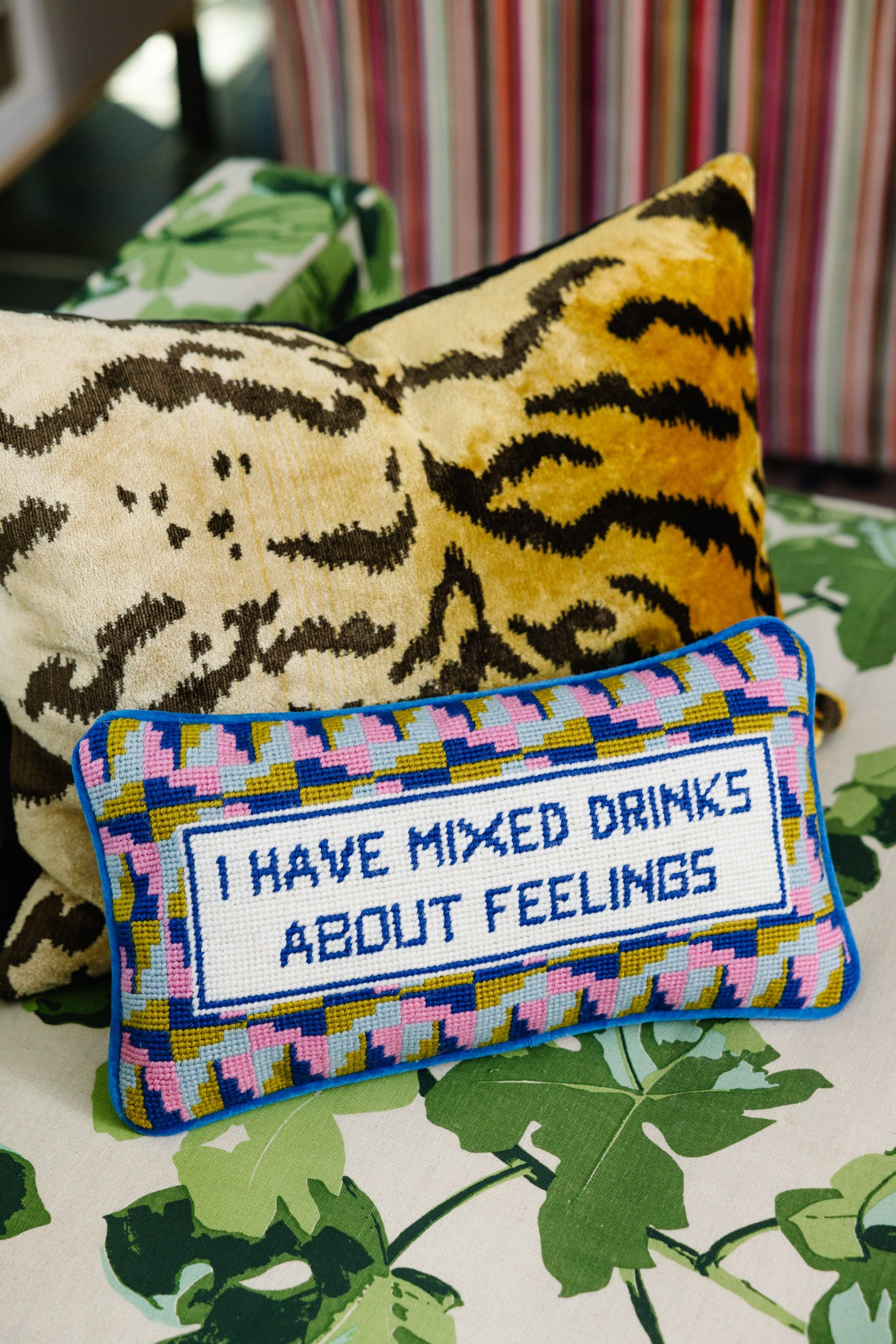 Mixed Drinks Needlepoint Pillow - Image 3