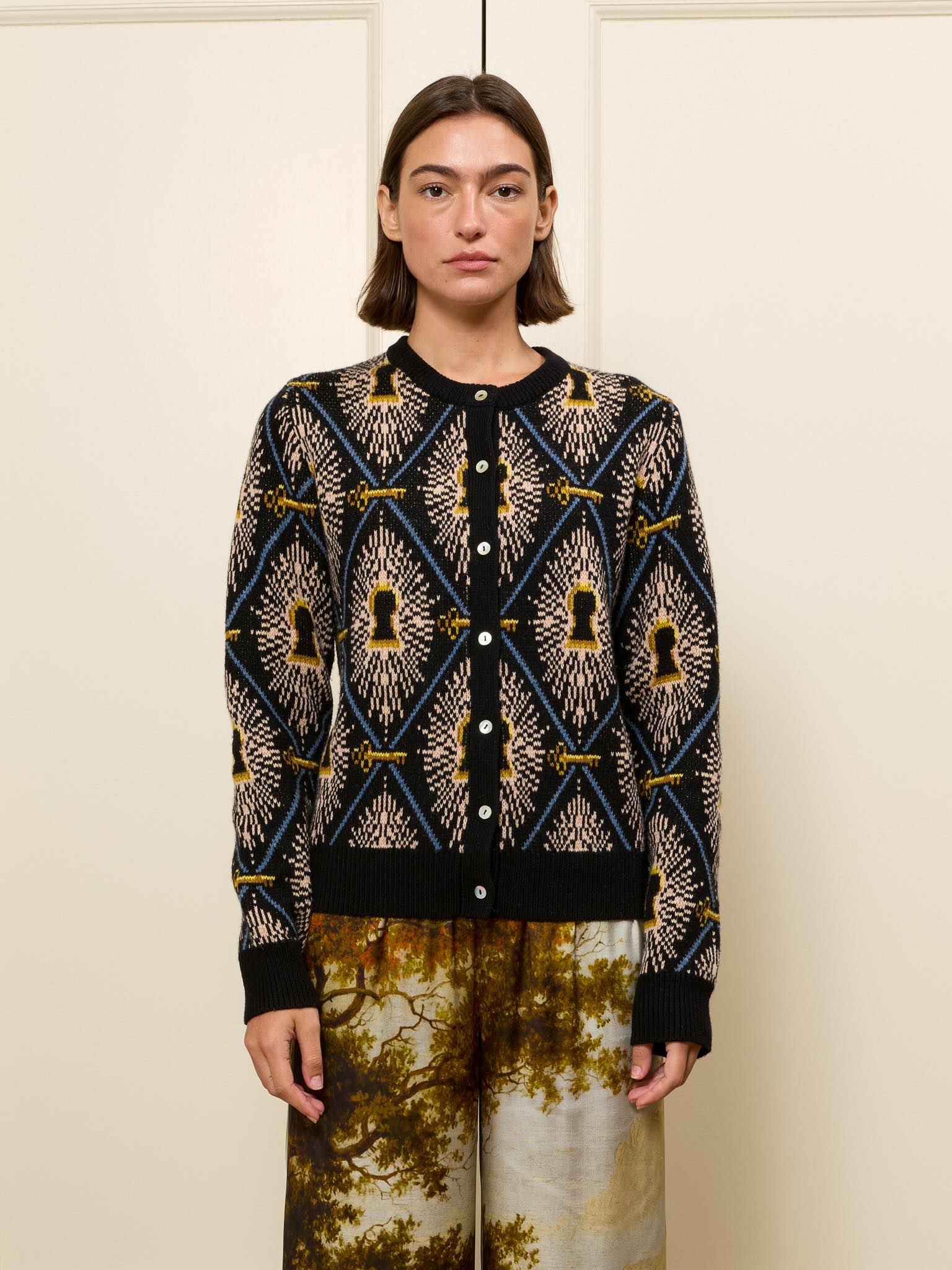 Lingua Franca - Getty Cardigan - Black Multi