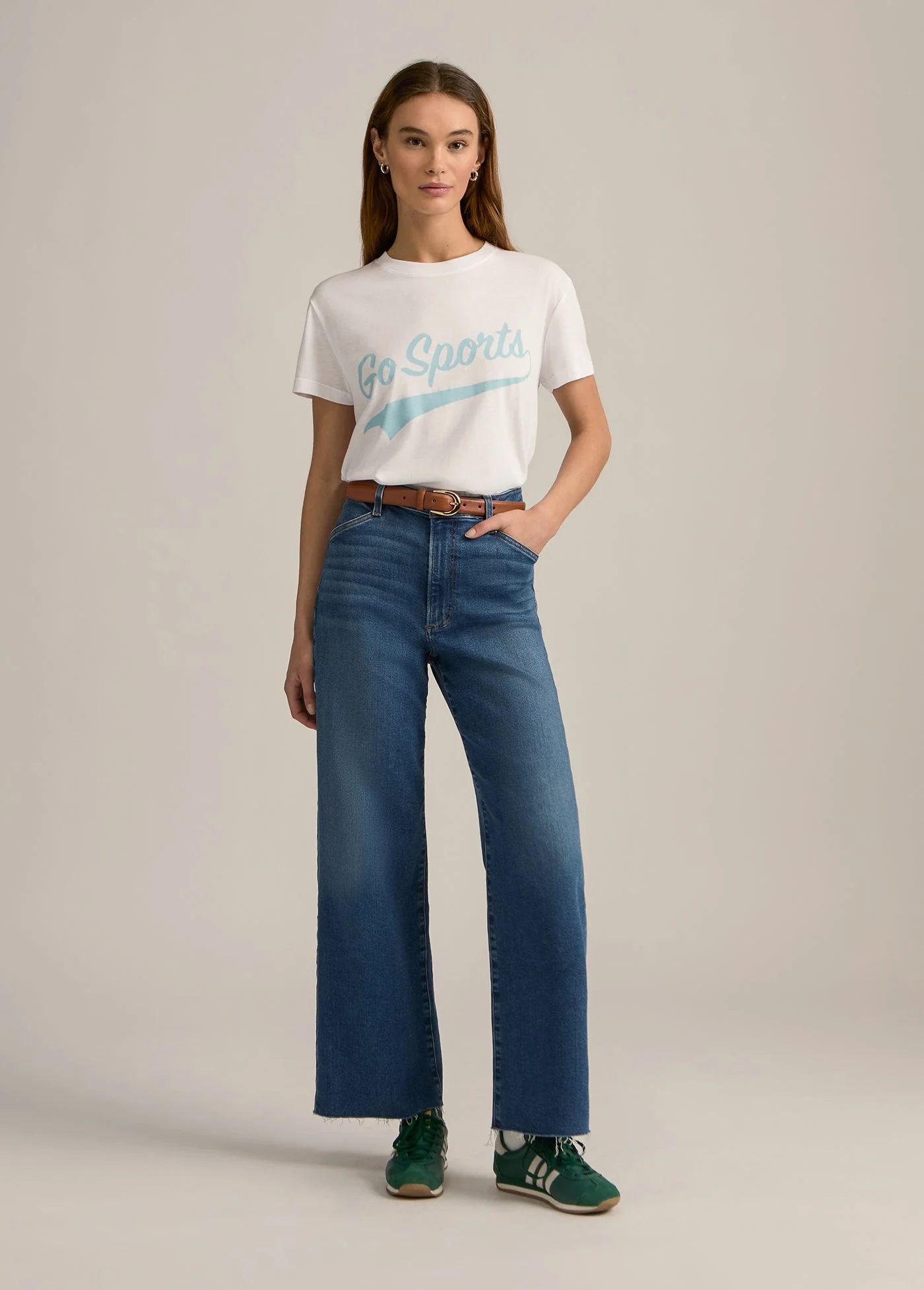 Favorite Daughter - Go Sports Tee - White Baby Blue