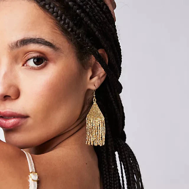 Gold Seed Bead Earrings