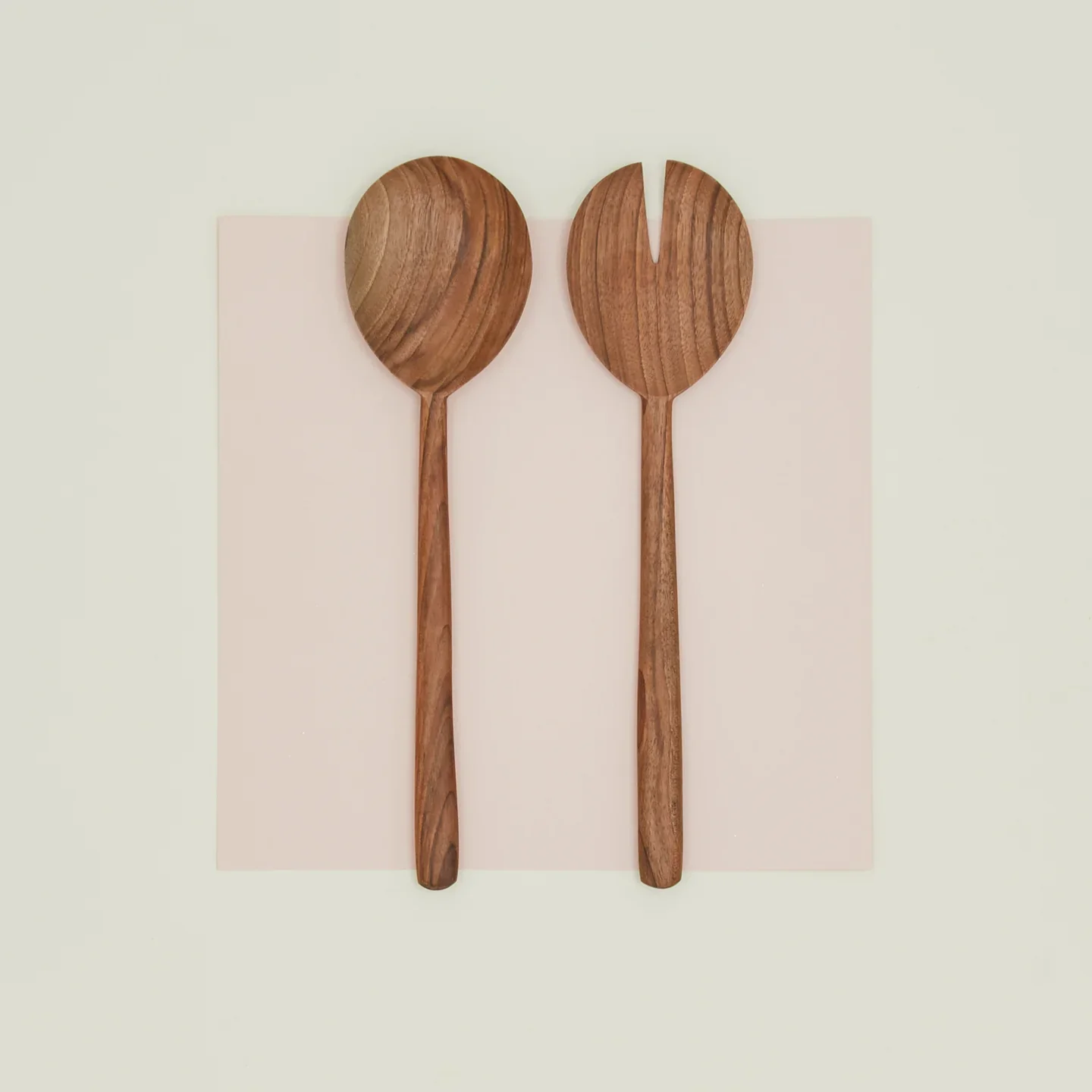 Hand Carved Walnut Serving Set - Image 2