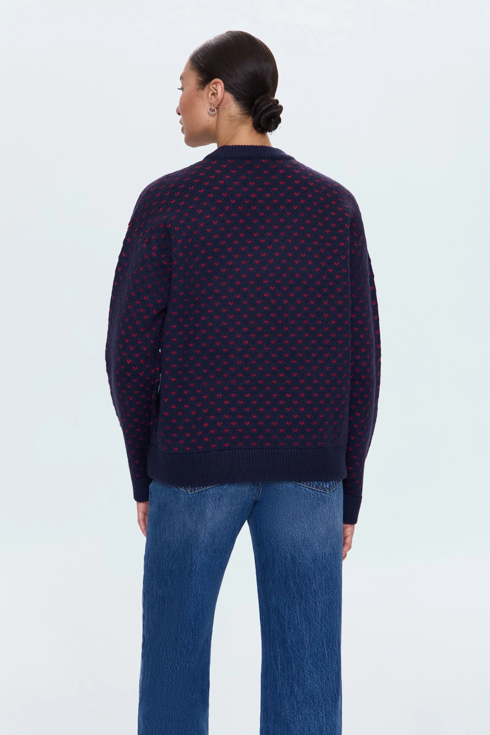 Pistola - Hanna Oversized Heart Sweater - Navy Red Hearts - Image 5