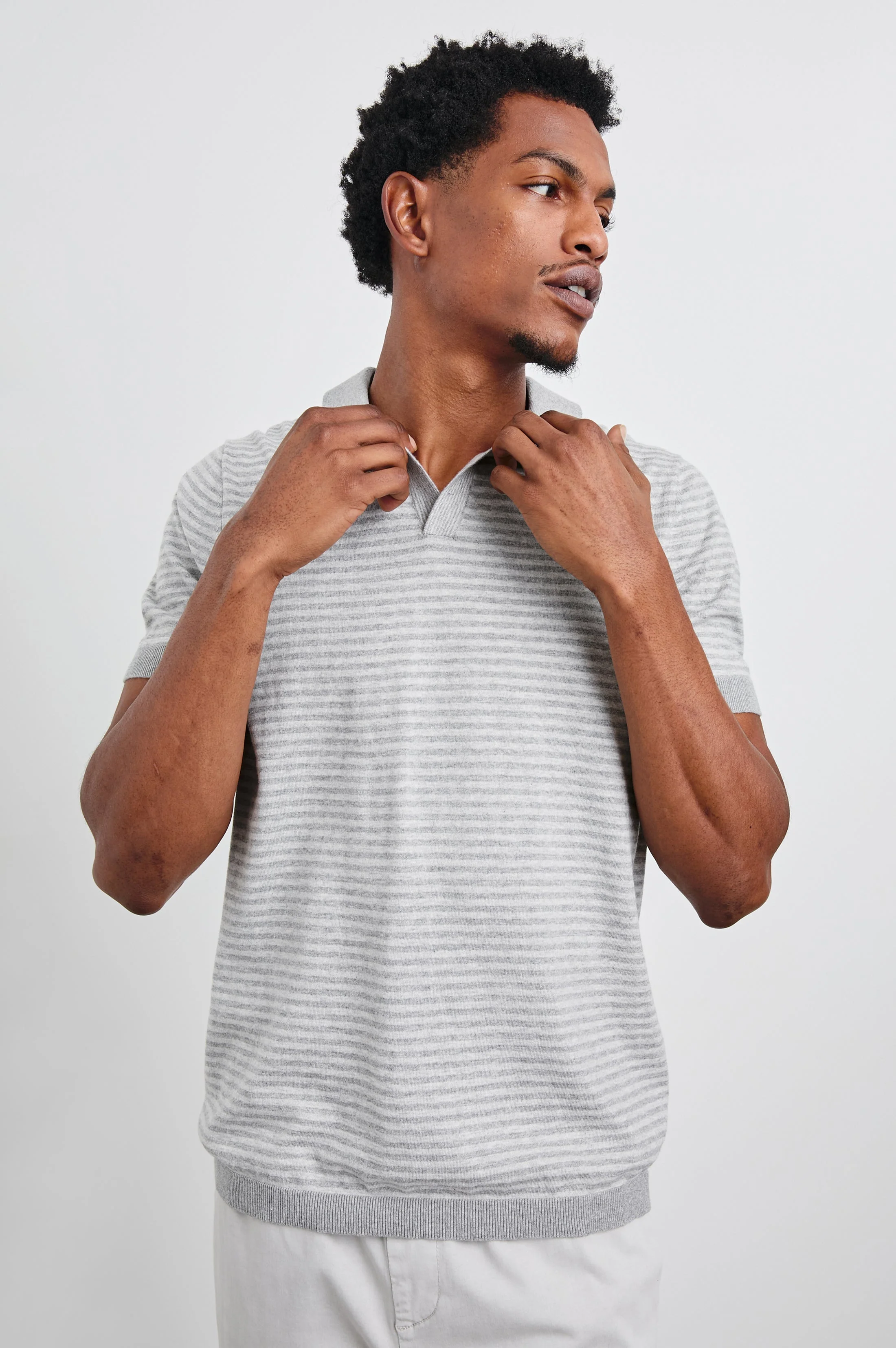 Rails - Hayden Polo Shirt - Heather Grey Stripe
