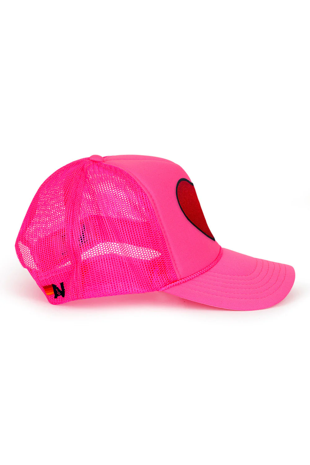 Aviator Nation - Heart - Vintage Low Rise Trucker - Neon Pink - Image 2