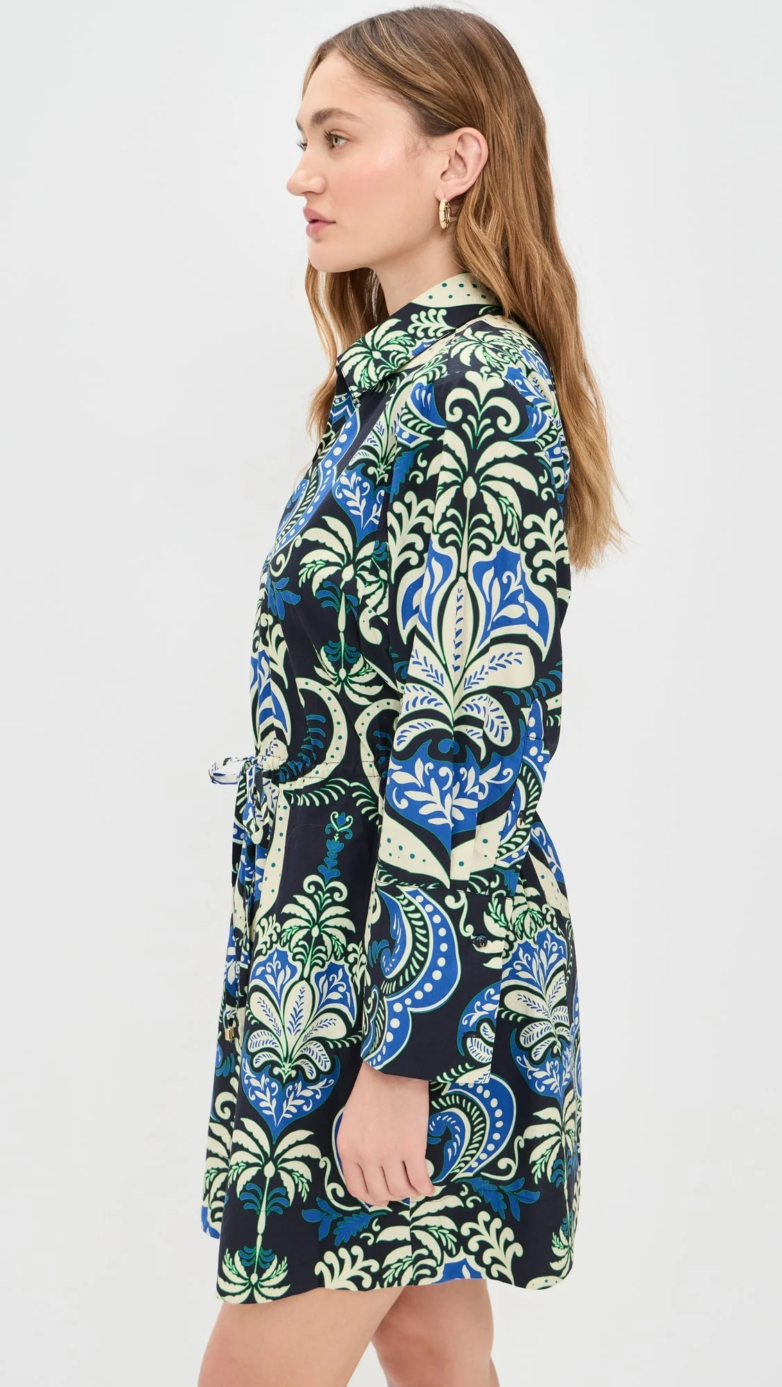 Cara Cara - Henry Dress - Palm Pavillion Cobalt - Image 3
