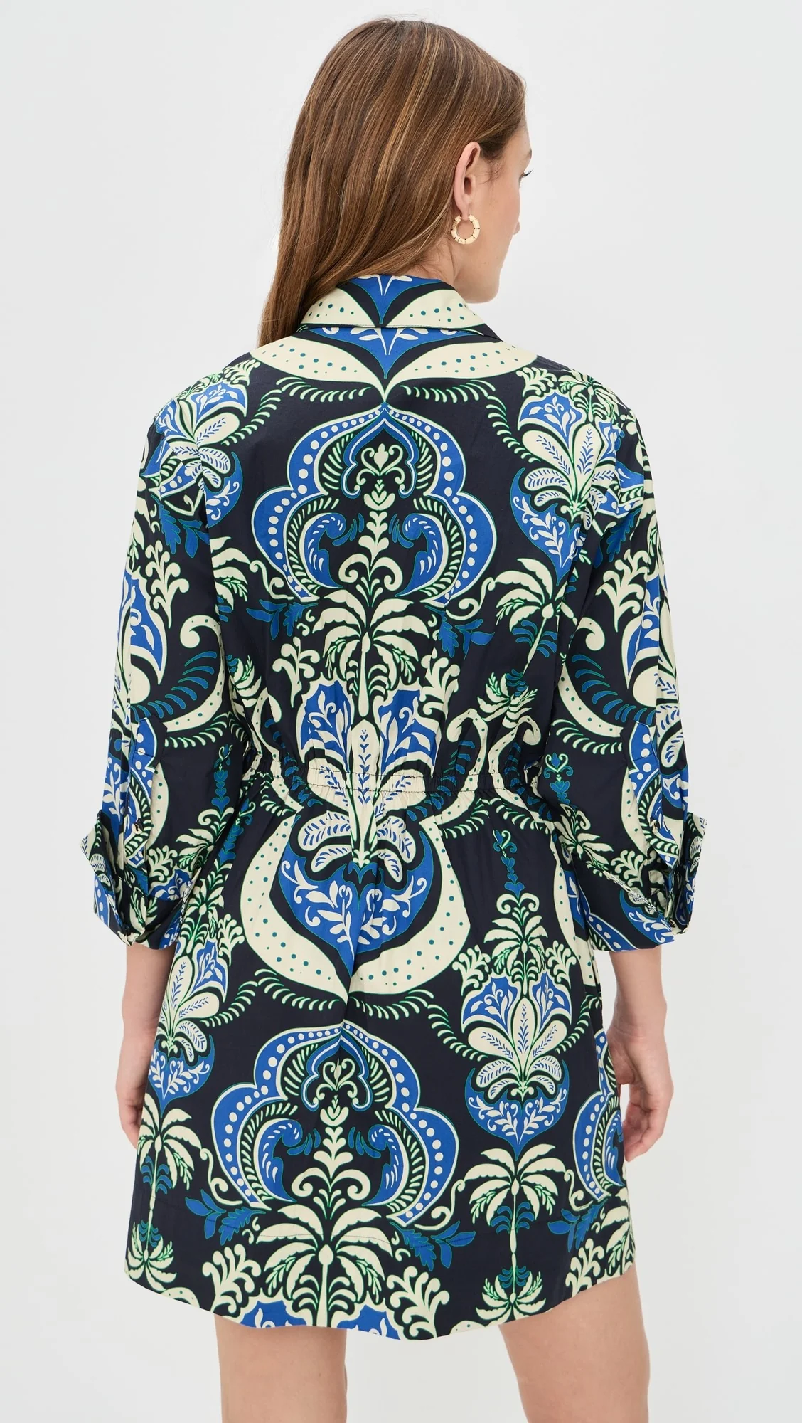 Cara Cara - Henry Dress - Palm Pavillion Cobalt - Image 4