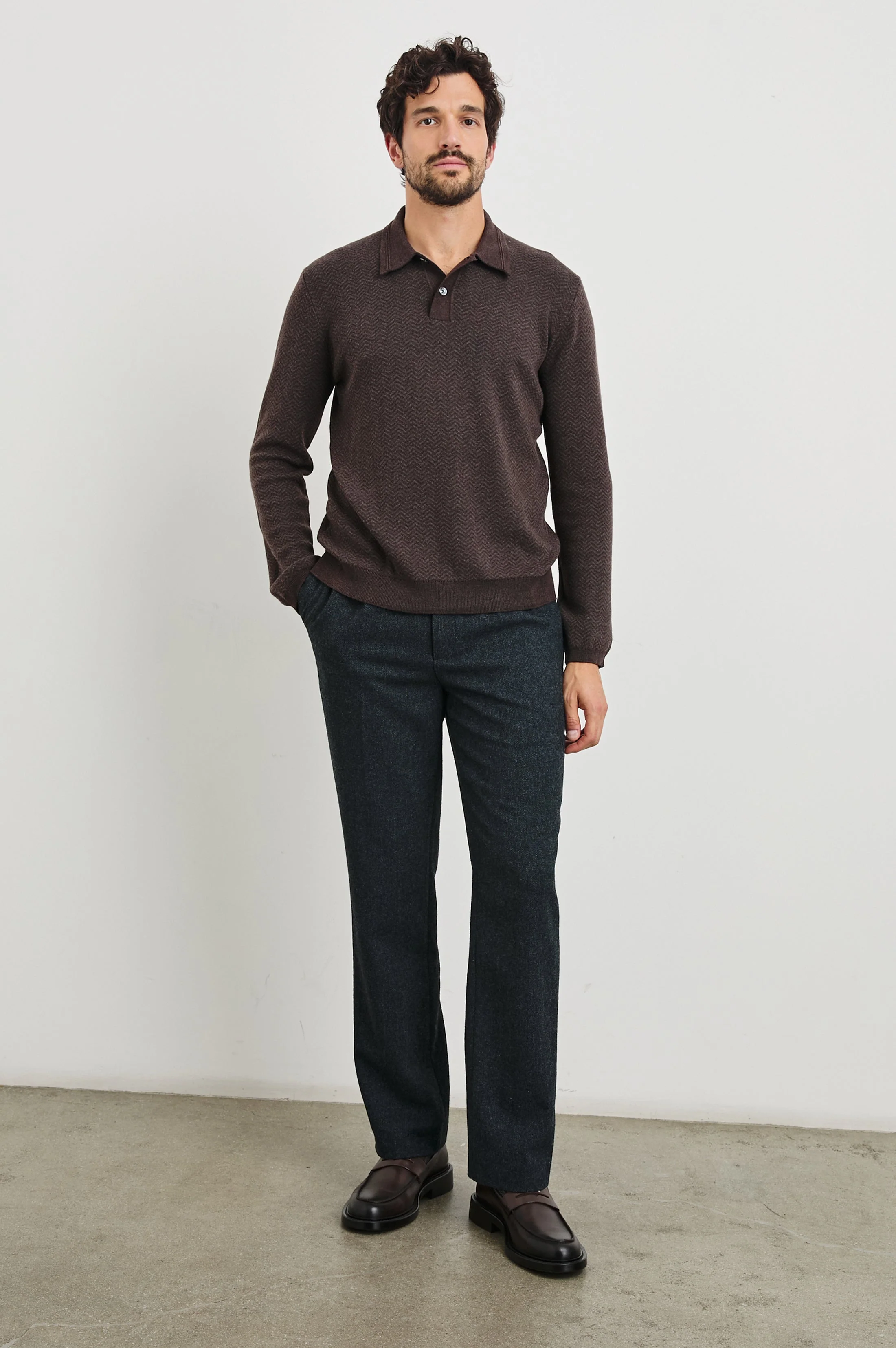 Rails - Herrington Sweater - Brown Herringbone Melange - Image 4