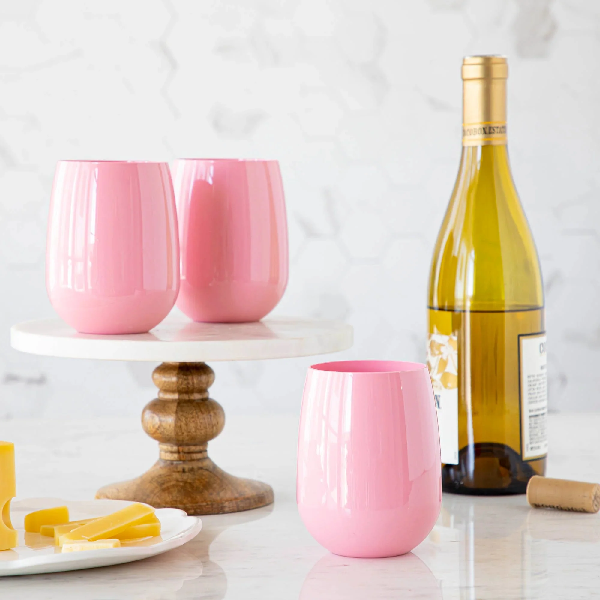 Unbreakable Stemless Wine Glass - Pink - Image 3