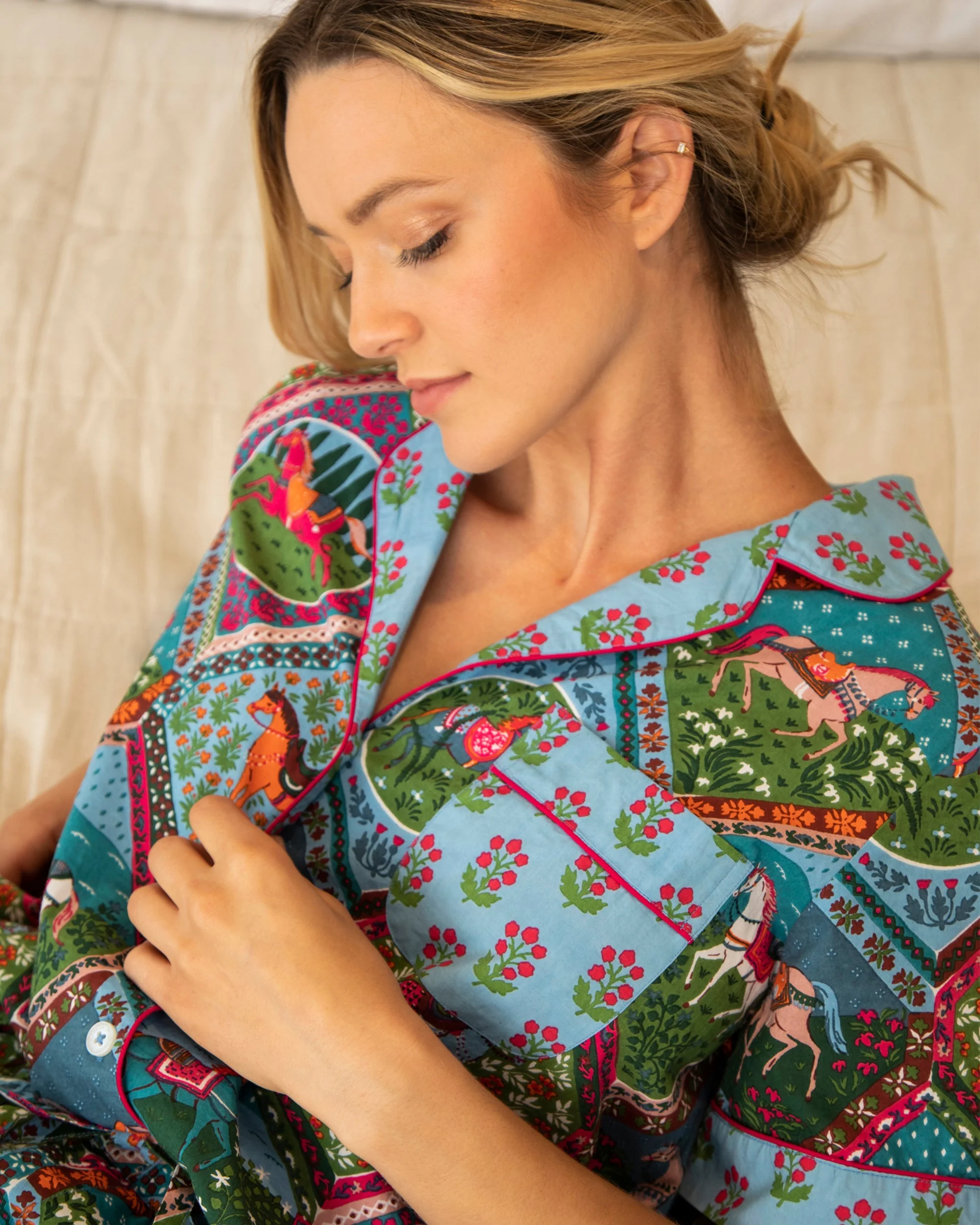 Printfresh - High Horse Short Sleep Set - Blush Denim - Image 6