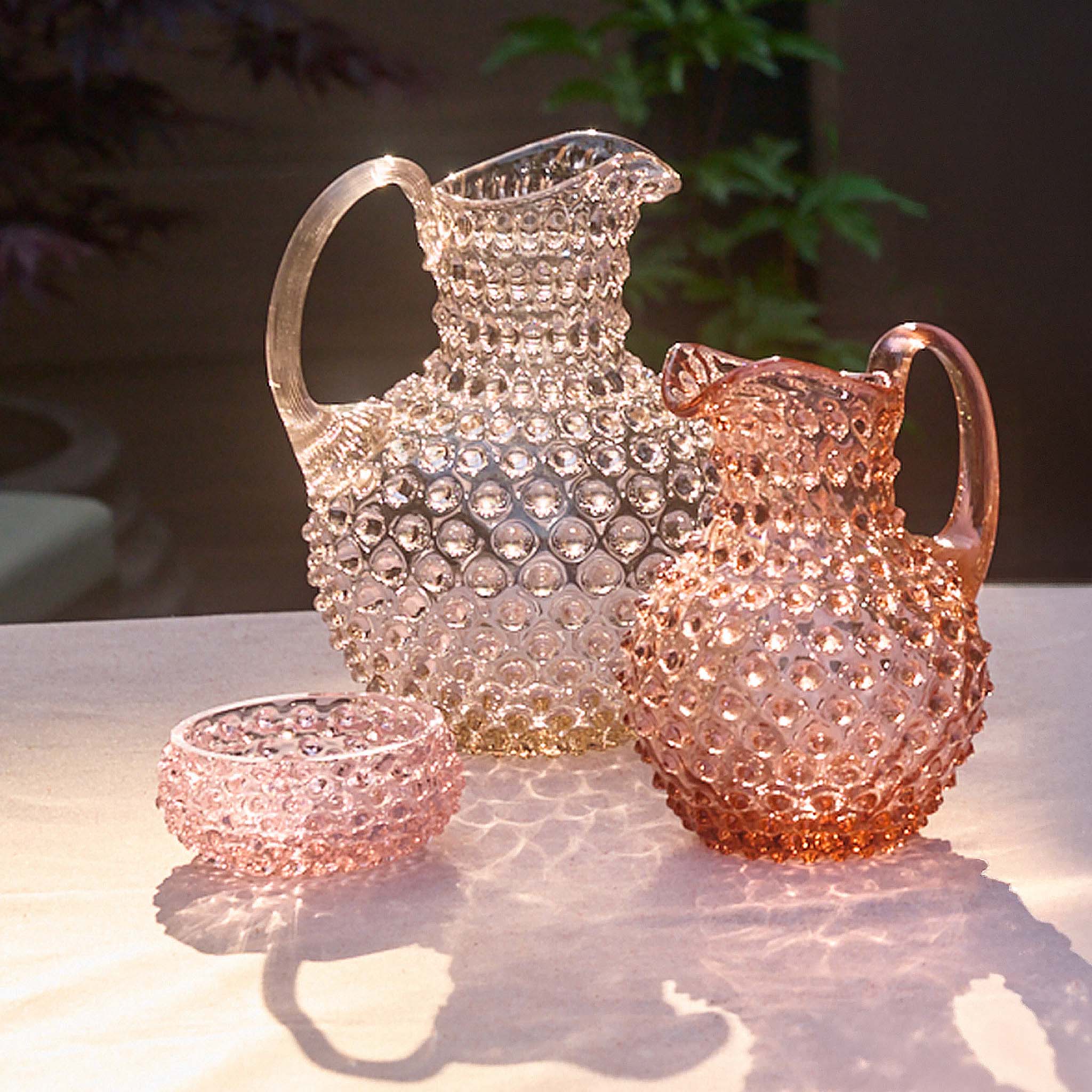 Hobnail Jug - Large - Apricot Chiffon - Image 2