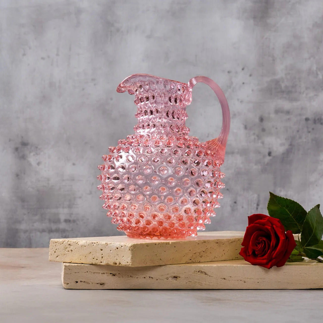 Hobnail Jug - Large - Petal Pink - Image 2