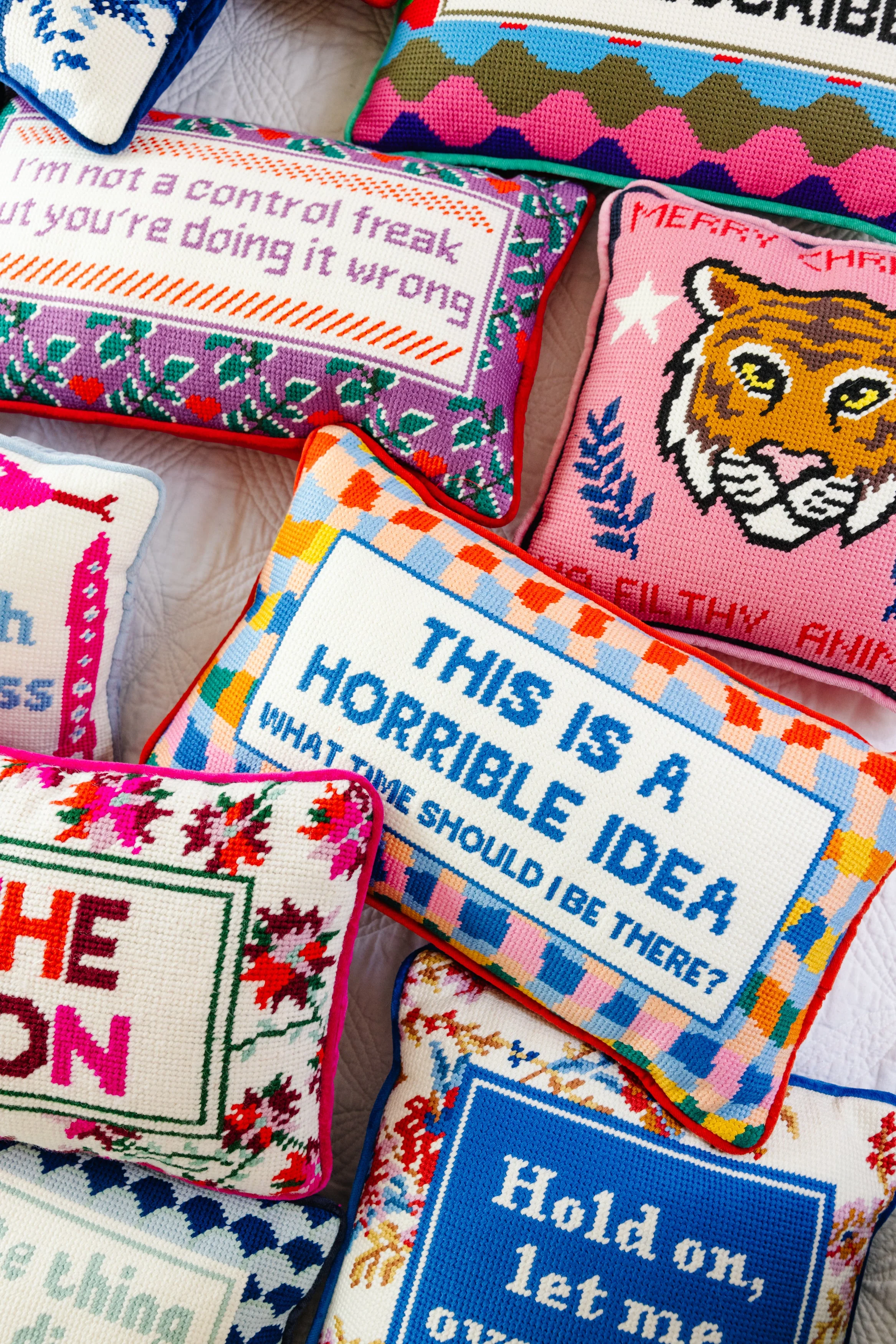Horrible Idea Needlepoint Pillow - Image 4