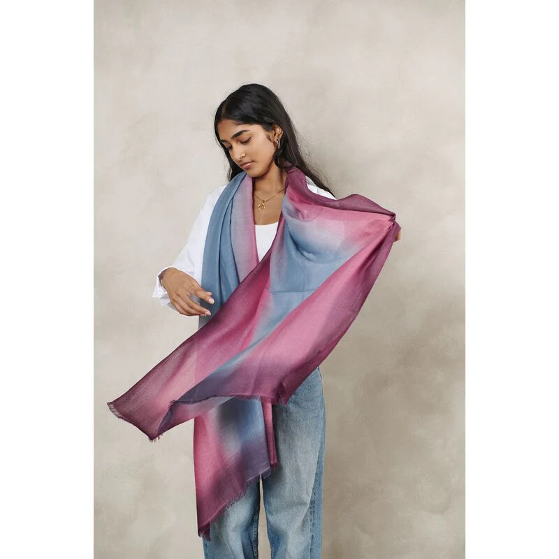 Iris Haze Cashmere Merino Handloom Scarf - Image 3