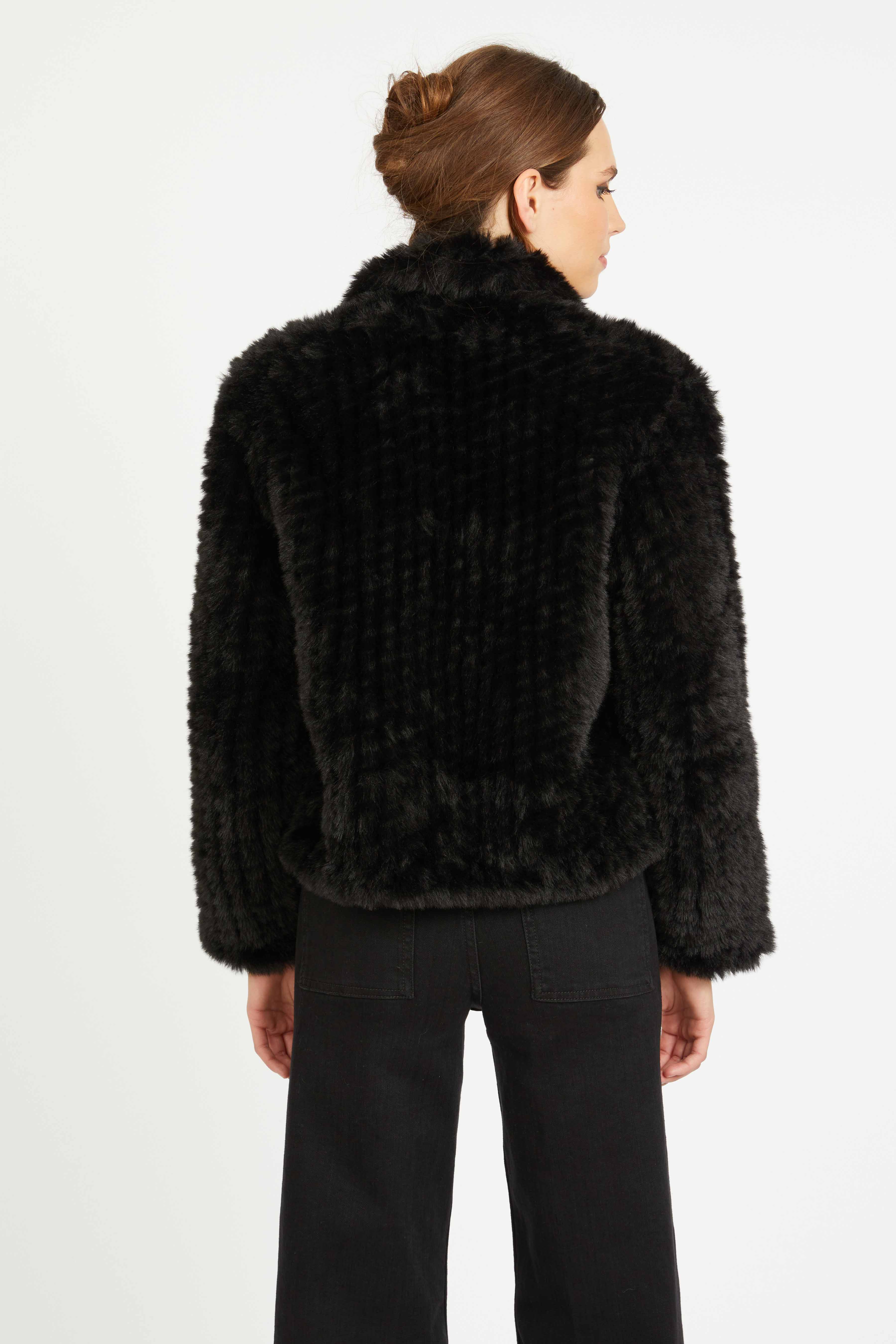 Cabellero - Ivanna Jacket - Black Faux Fur - Image 5