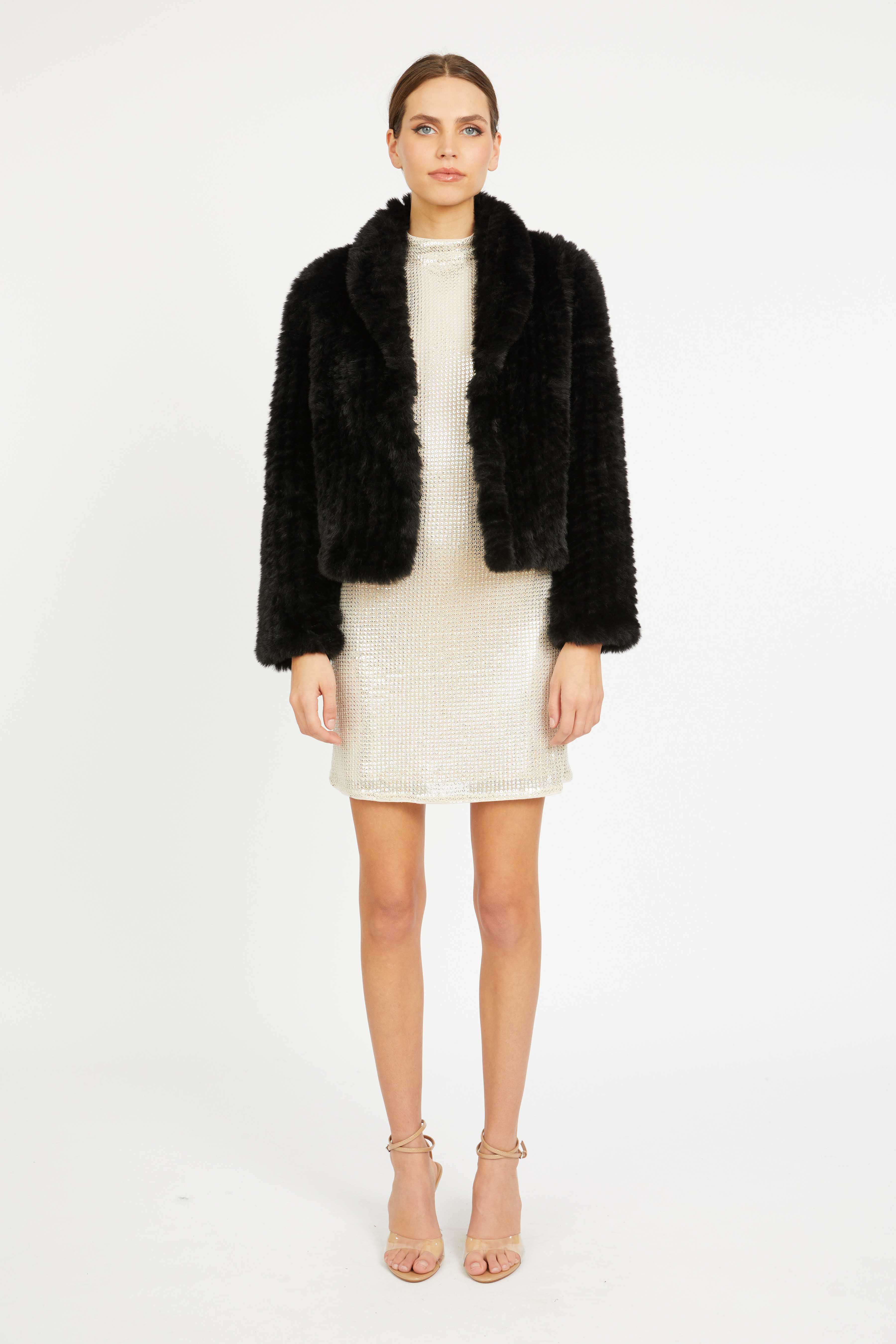 Cabellero - Ivanna Jacket - Black Faux Fur - Image 6